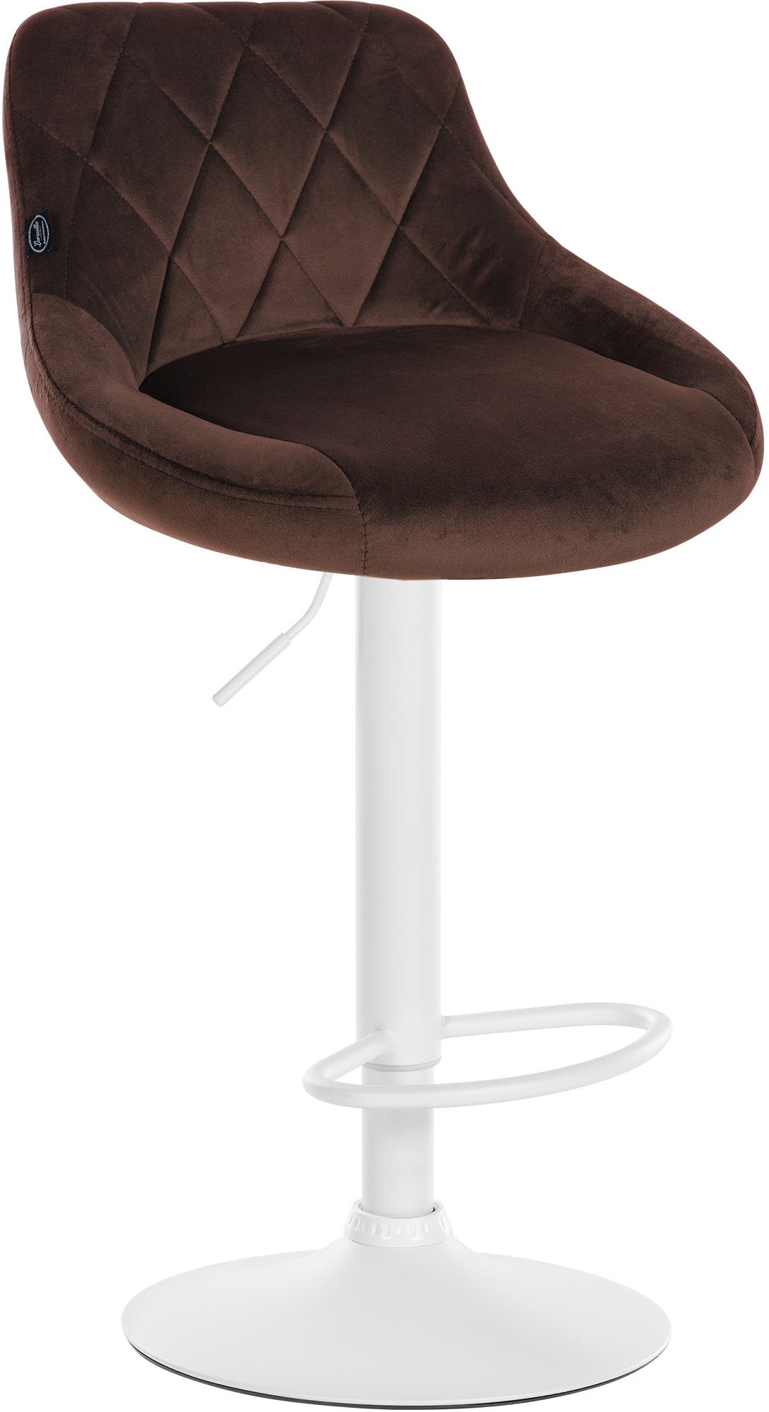 Tabouret de bar Lazio en velours avec pied en métal