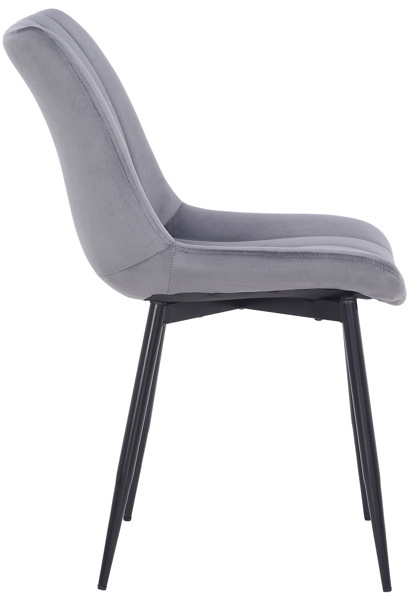 Chaise de salle à manger Rahden en Velours avec Piètement en métal noir
