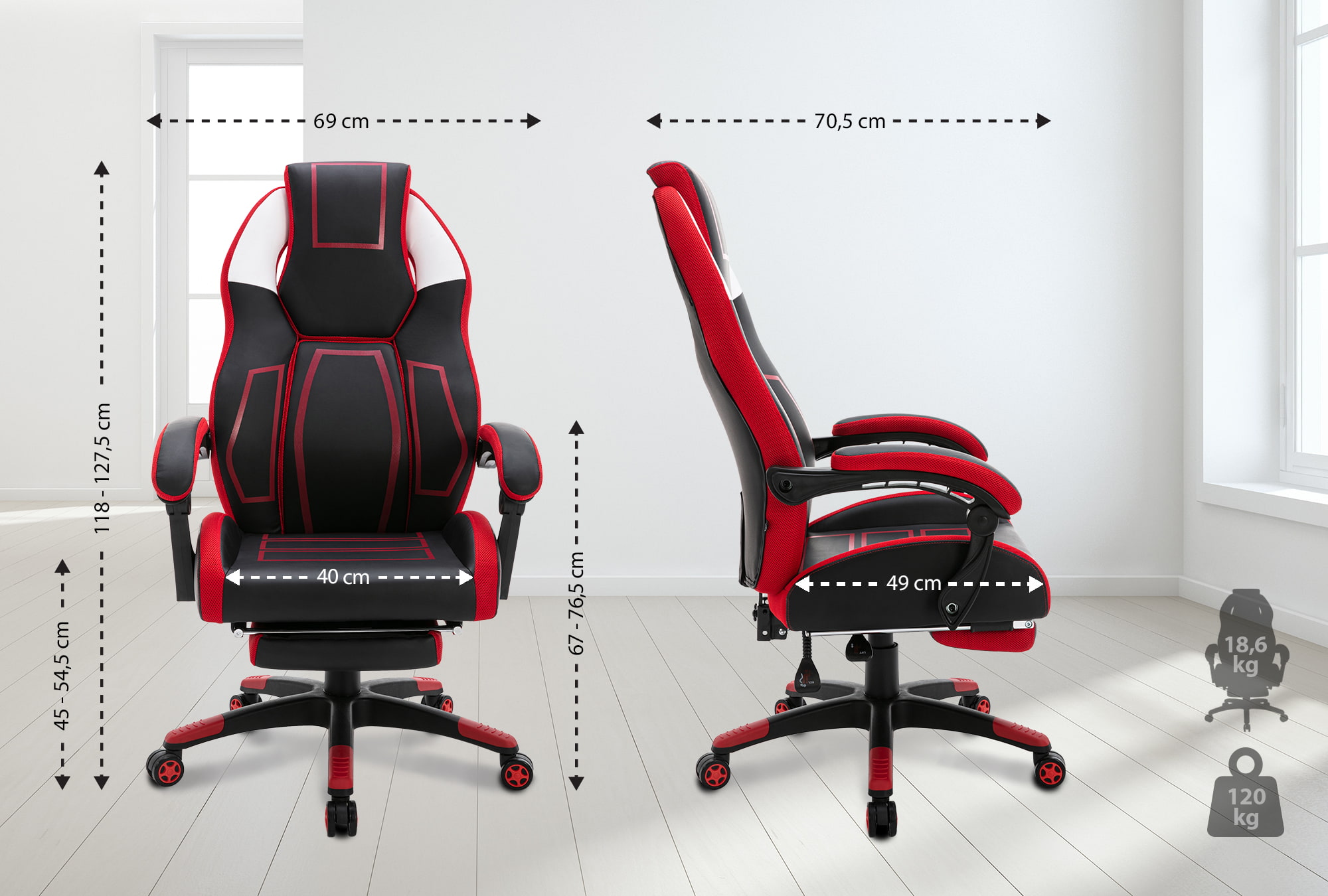 Fauteuil de bureau Gamer Clovis en similicuir