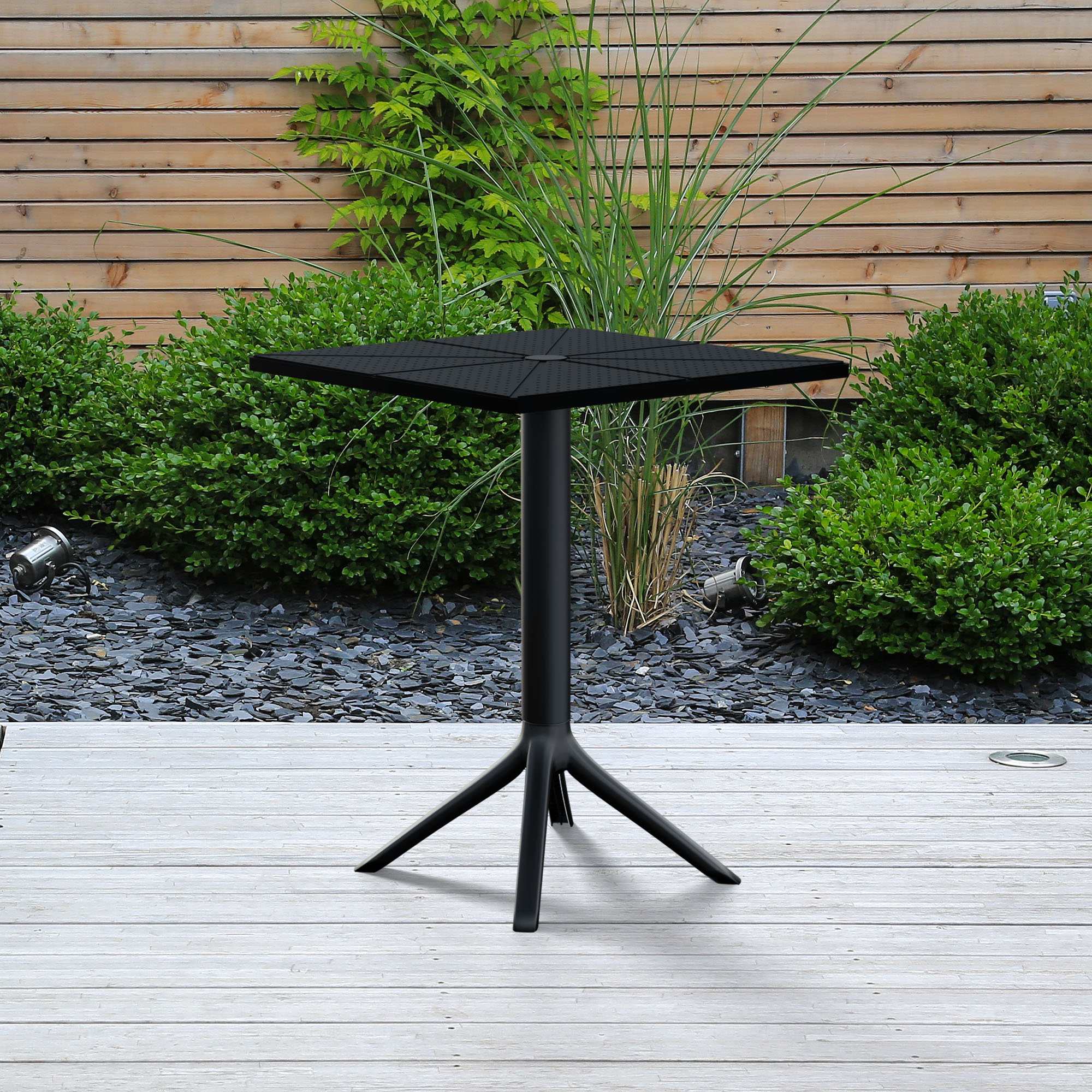 Table de jardin Nuvela 60 x 60 cm Résistant aux intempéries, aux UV, facile d'entretien