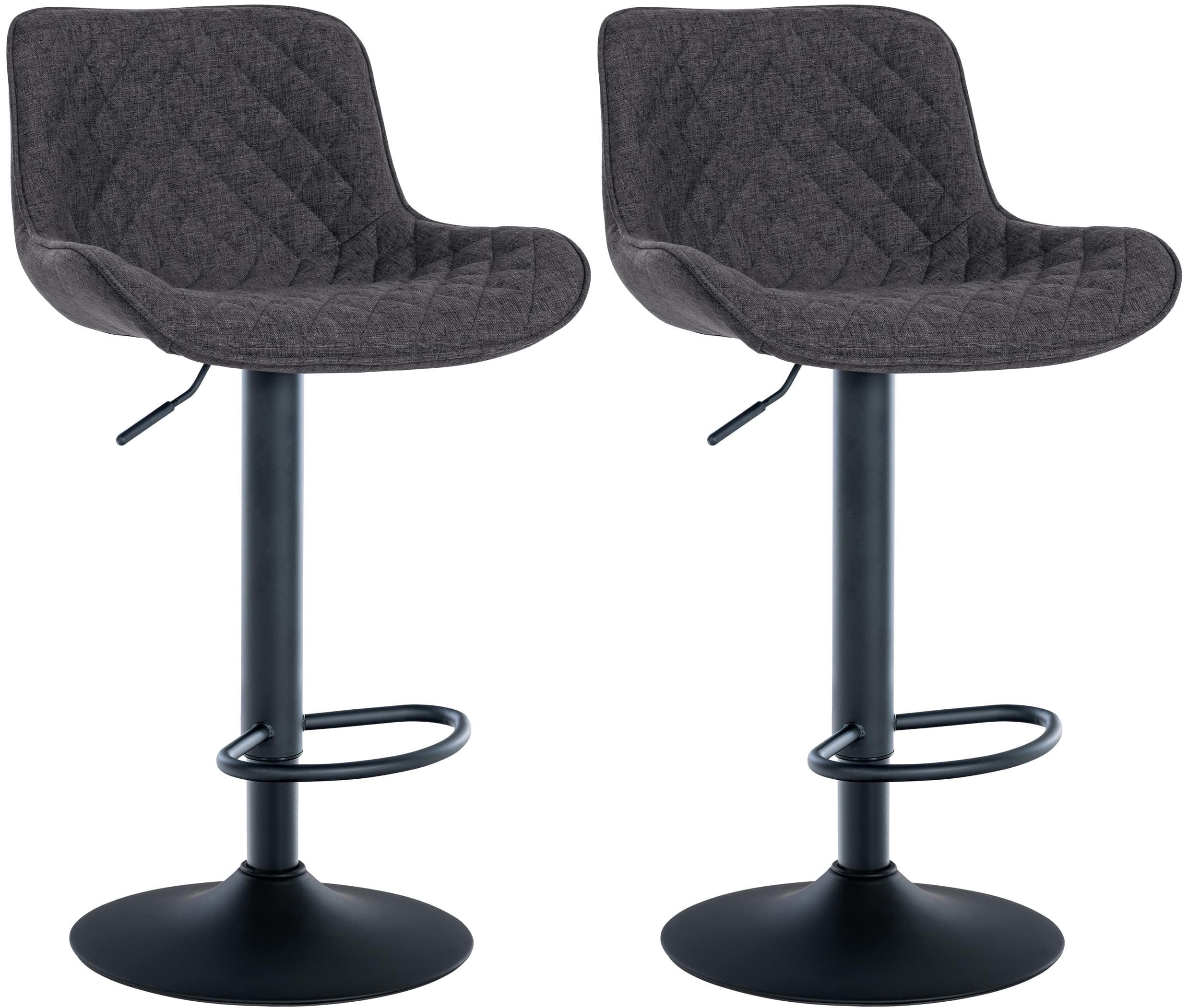 Lot de 2 Tabourets de bar Minosa réglables et pivotants
