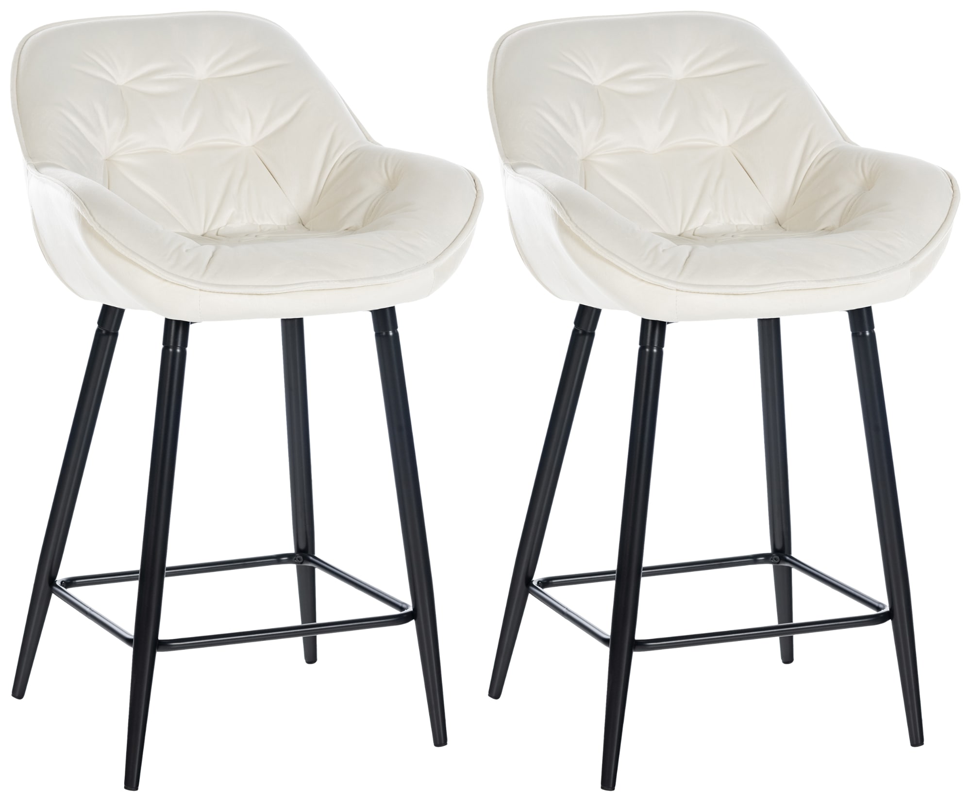 Lot de 2 Tabourets de bar Gibson avec Pieds en Métal