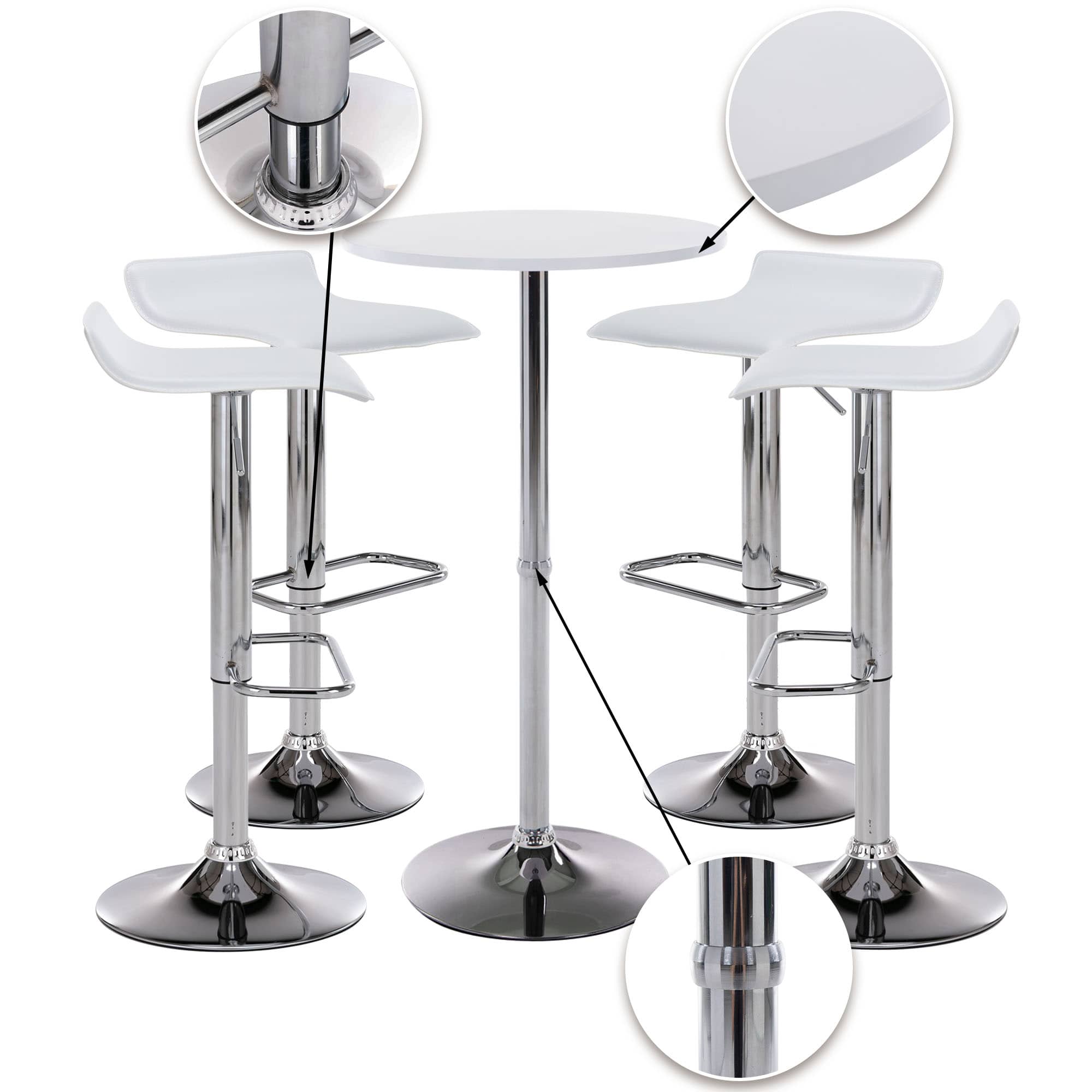 Ensemble de bar Esberg avec 1 Table haute et 4 tabourets de bar