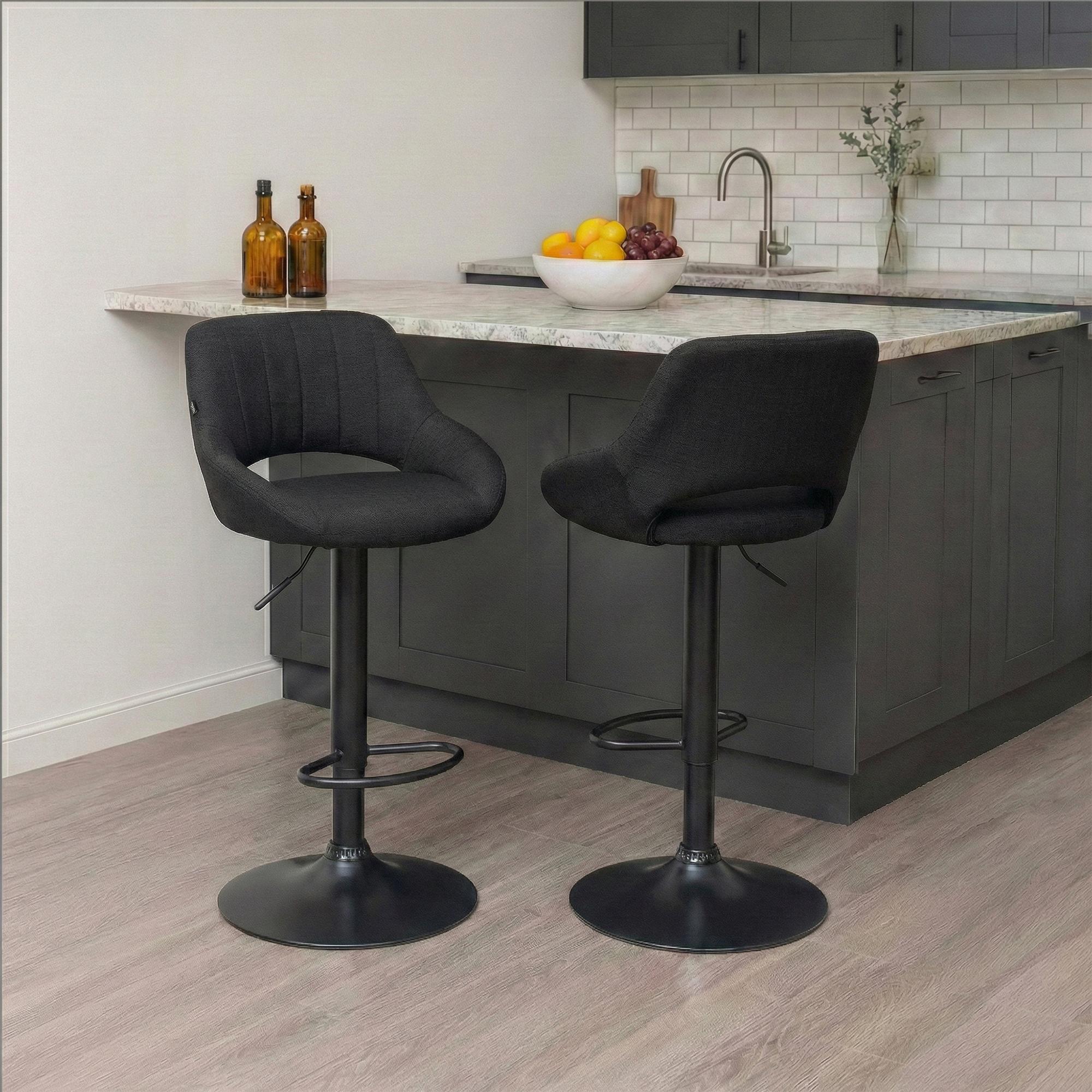Lot de 2 tabourets de bar Milet en tissu
