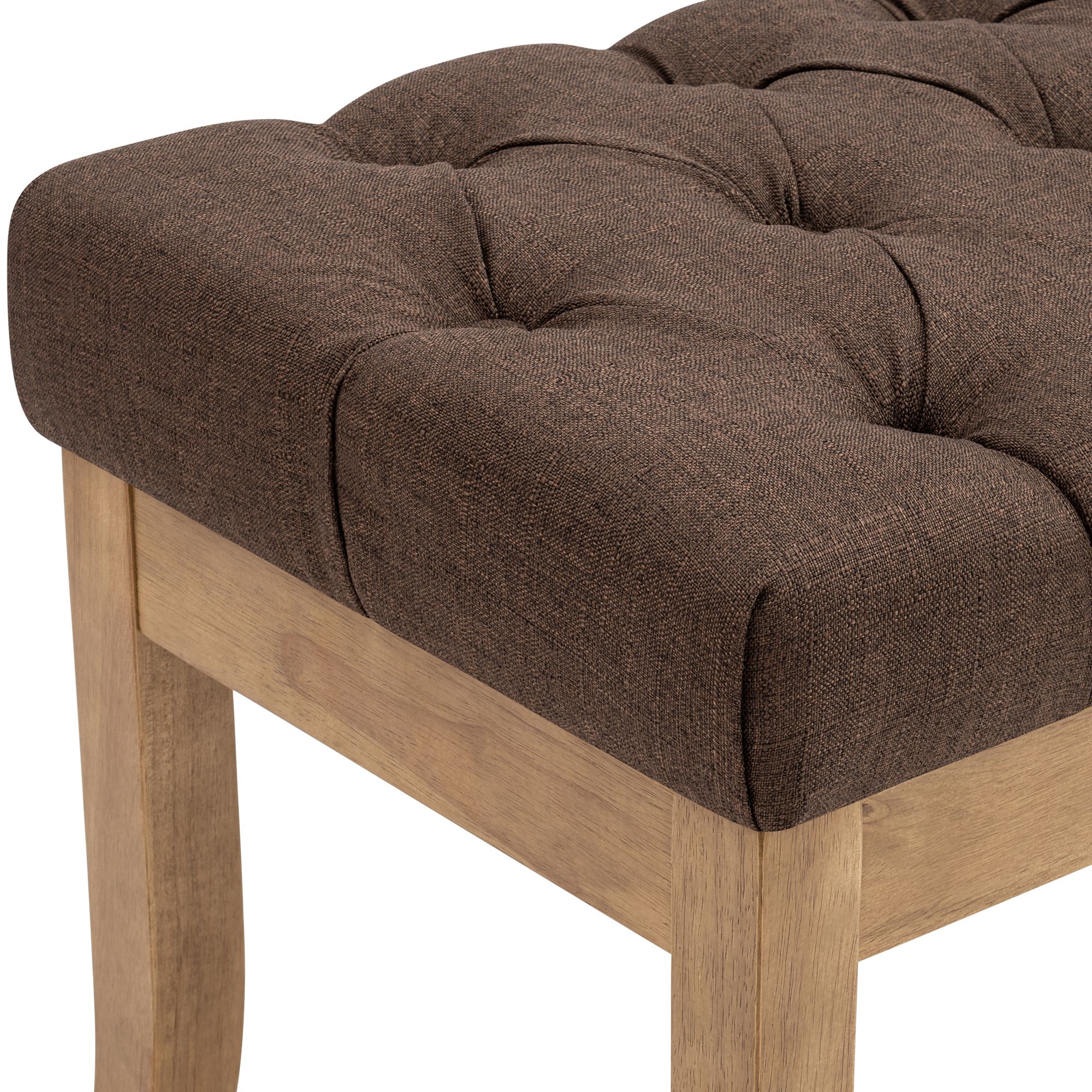 Banc Ramses tissu pieds antique clair