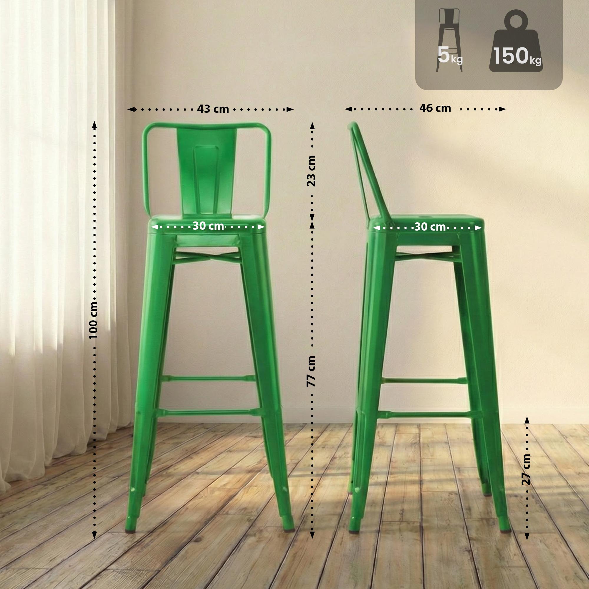 Lot de 4 tabourets de bar Mason