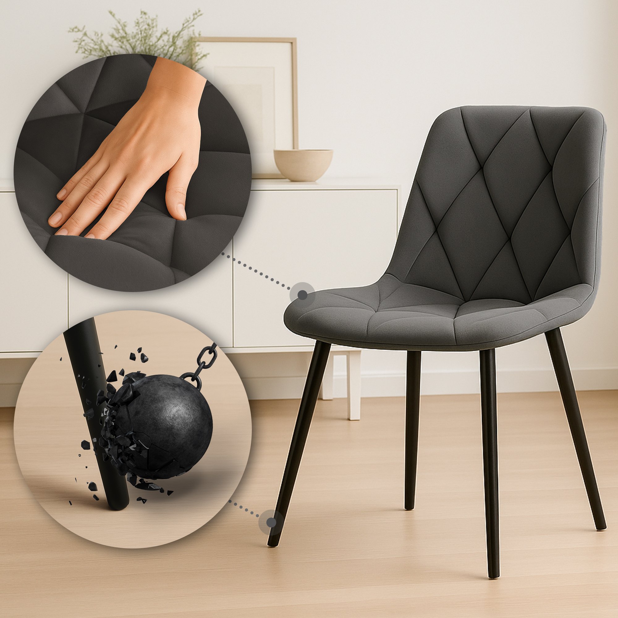 Lot de 2 chaises de salle à manger Clairton
