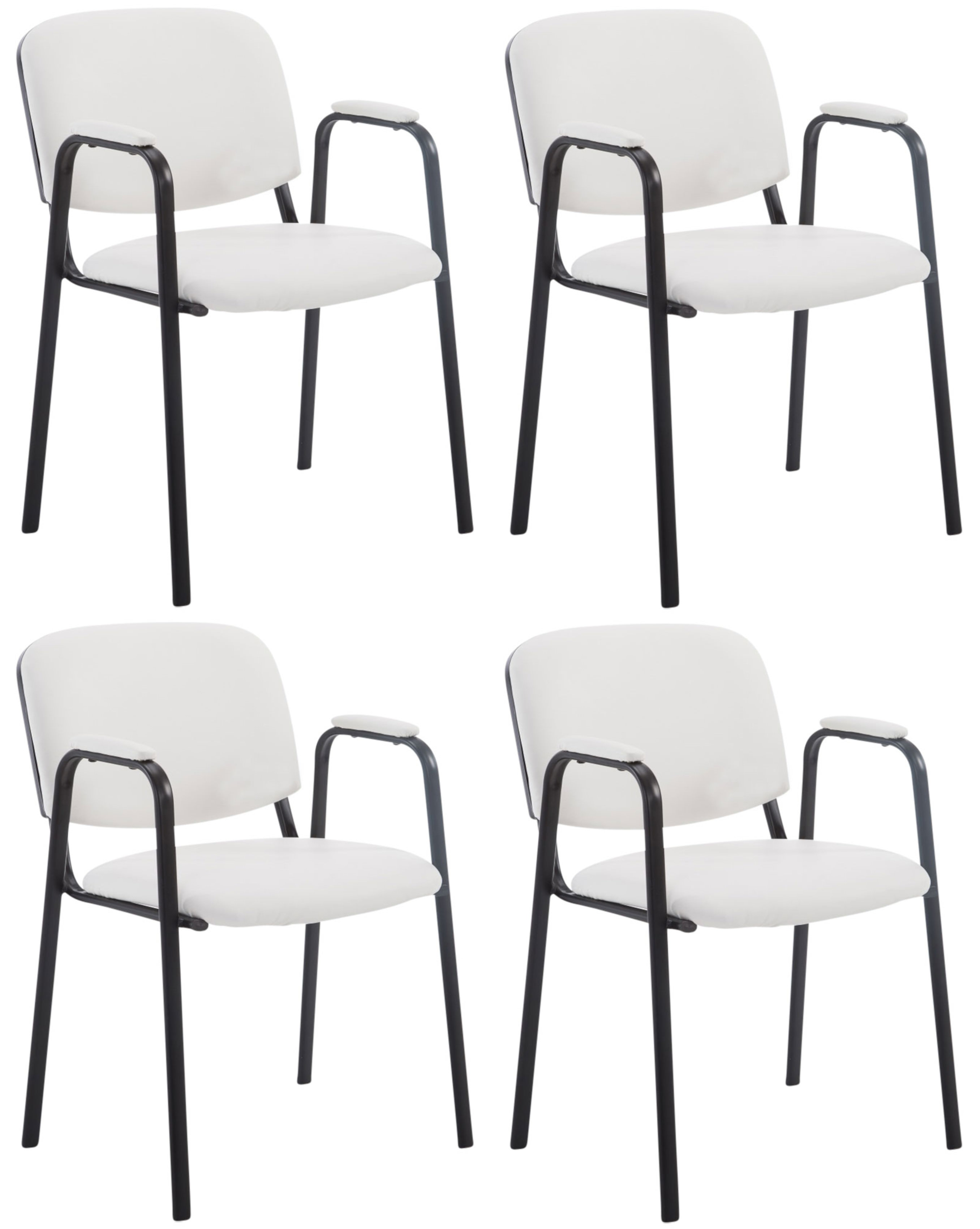 Lot de 4 chaises empilables Ken Pro en simili cuir