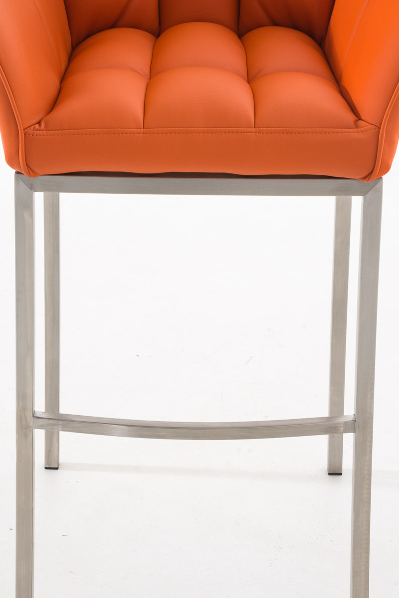 Tabouret de bar Damaso en similicuir avec piétement quatre pieds