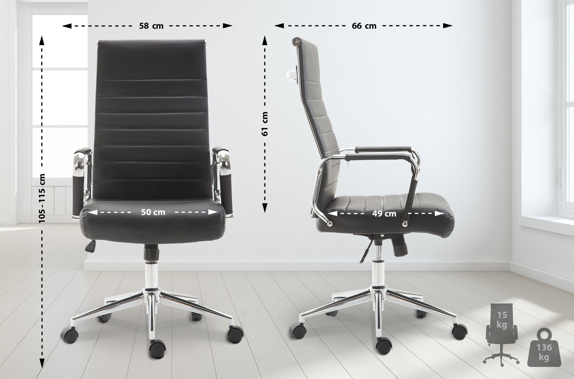Fauteuil de bureau Kolumbus similicuir