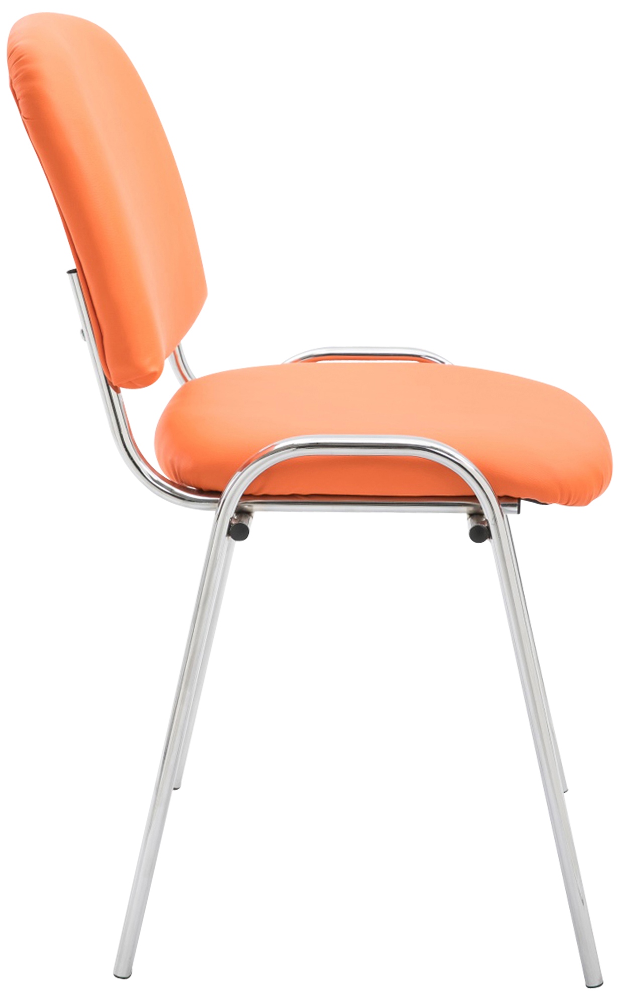 Chaise visiteur Ken en similicuir et piètement en métal chromé