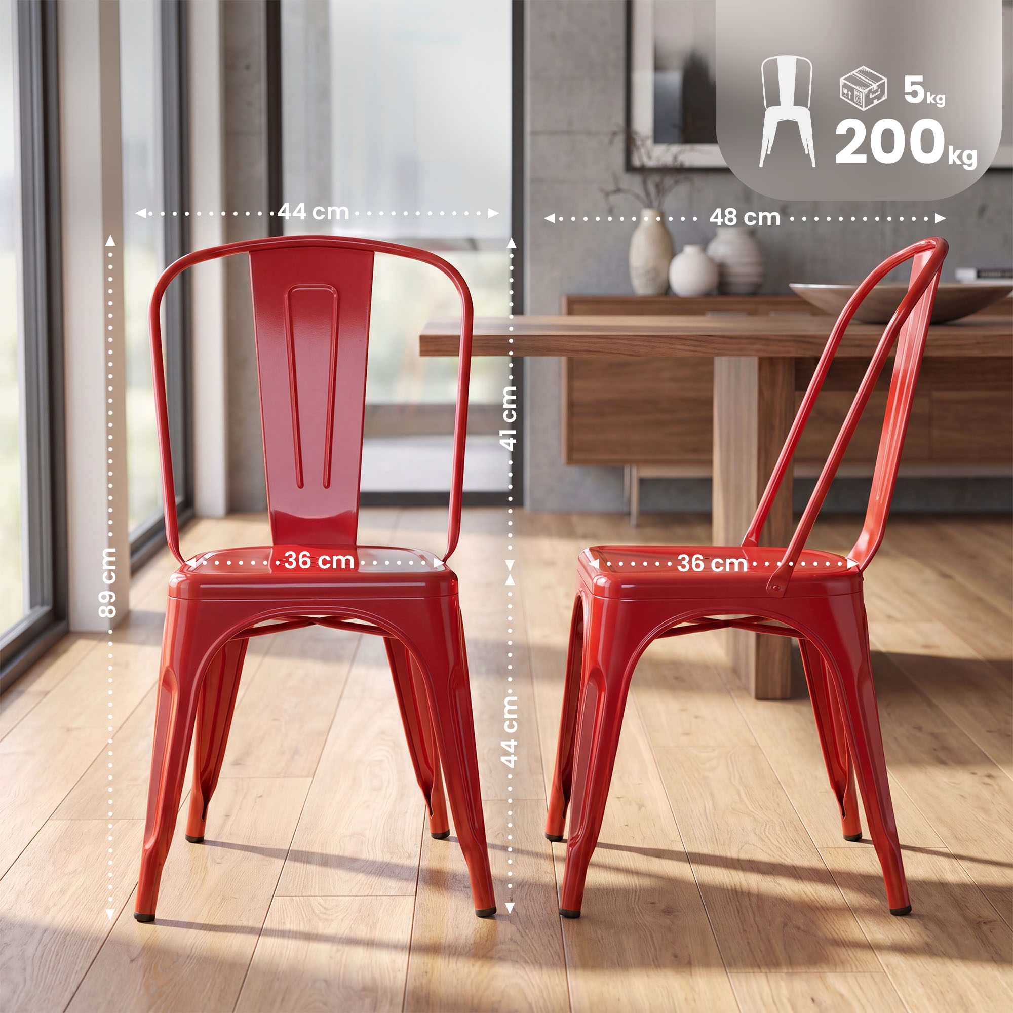Lot de 4 chaises empilables Benedikt