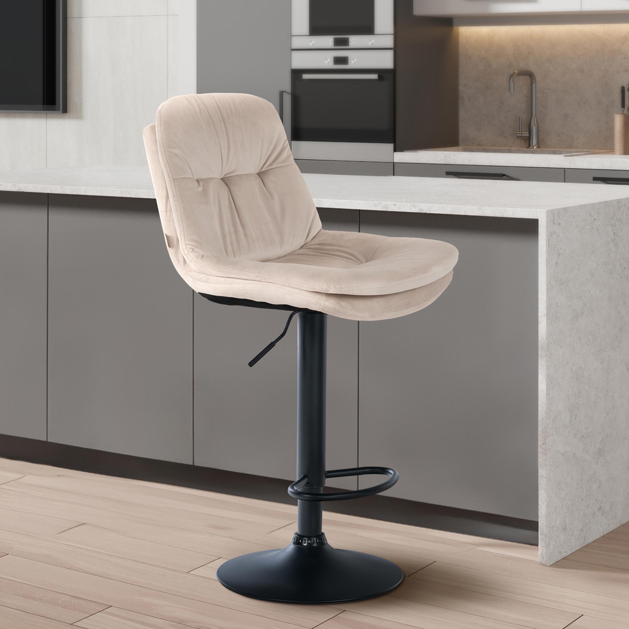 Tabouret de bar Laurel velours