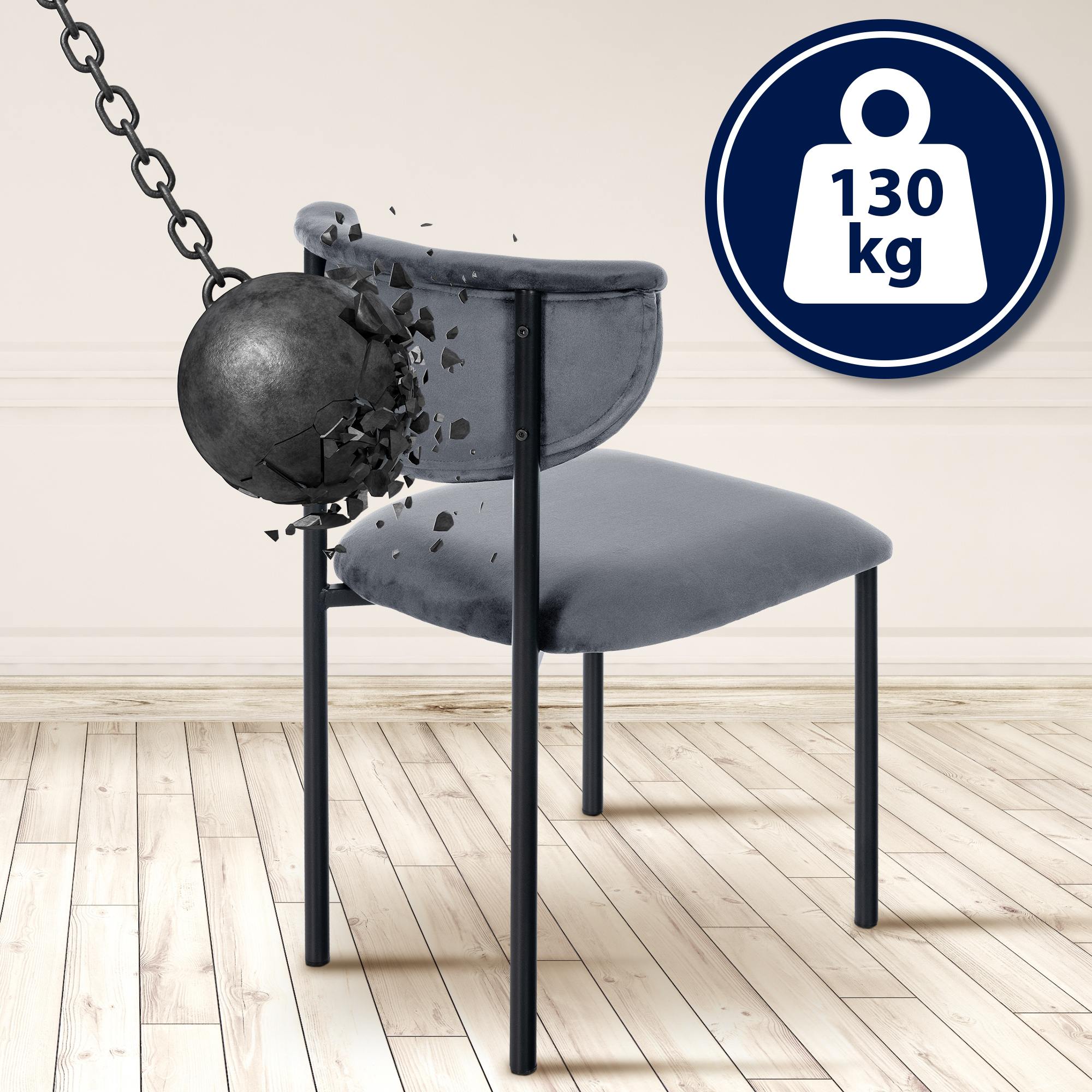 Chaise de salle à manger Gambell en Velours