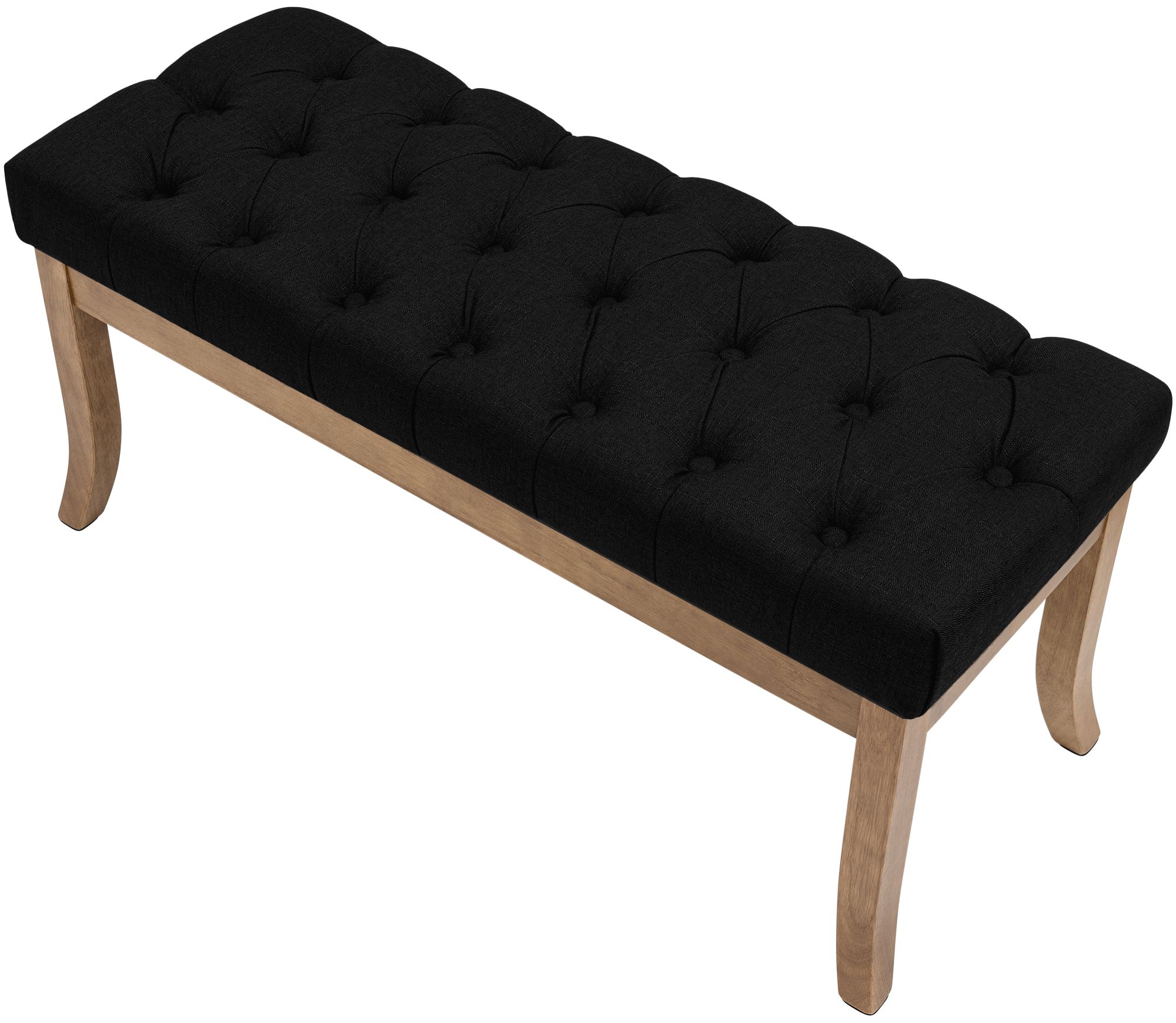 Banquette Ramses en tissu avec piètement en bois clair