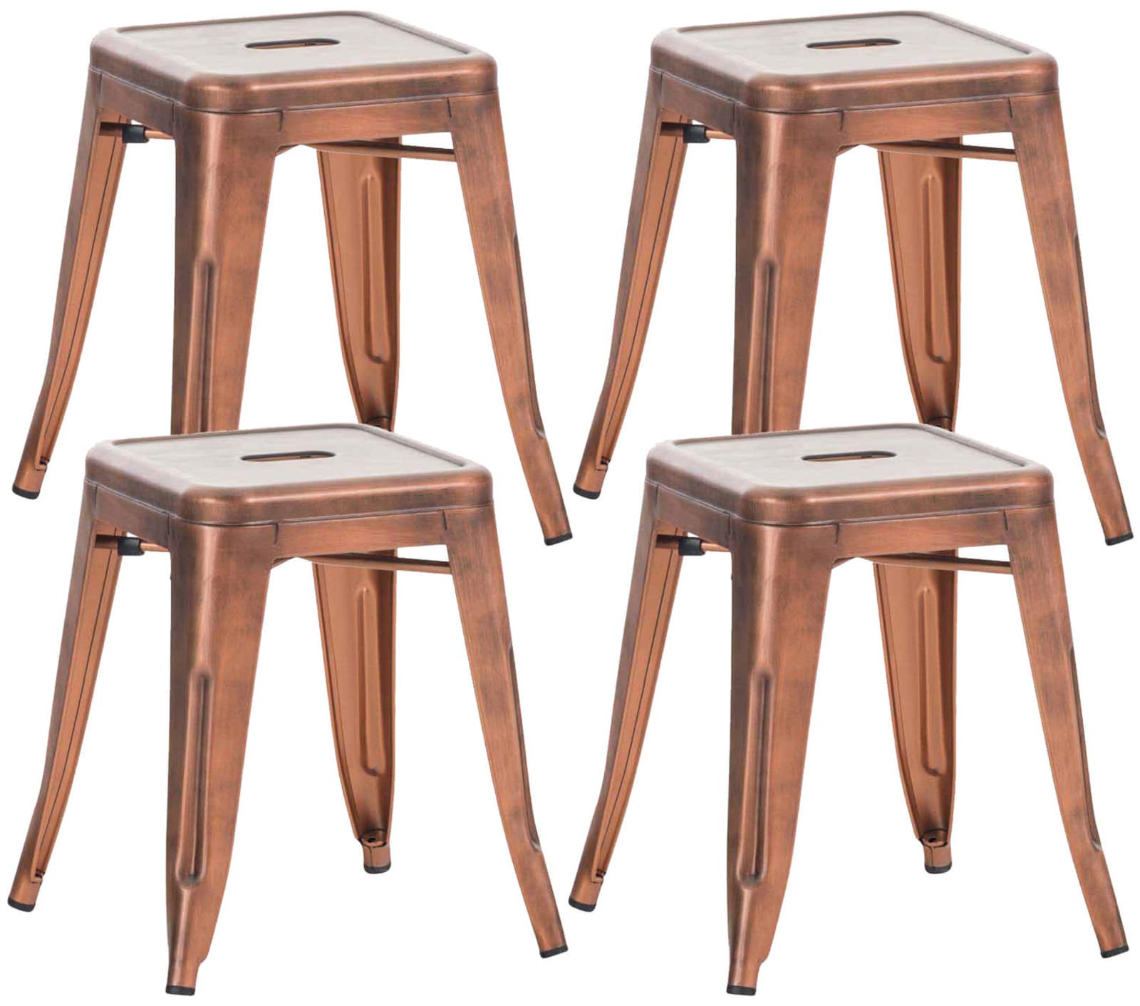 Lot de 4 tabourets bas au style industriel Armin en métal