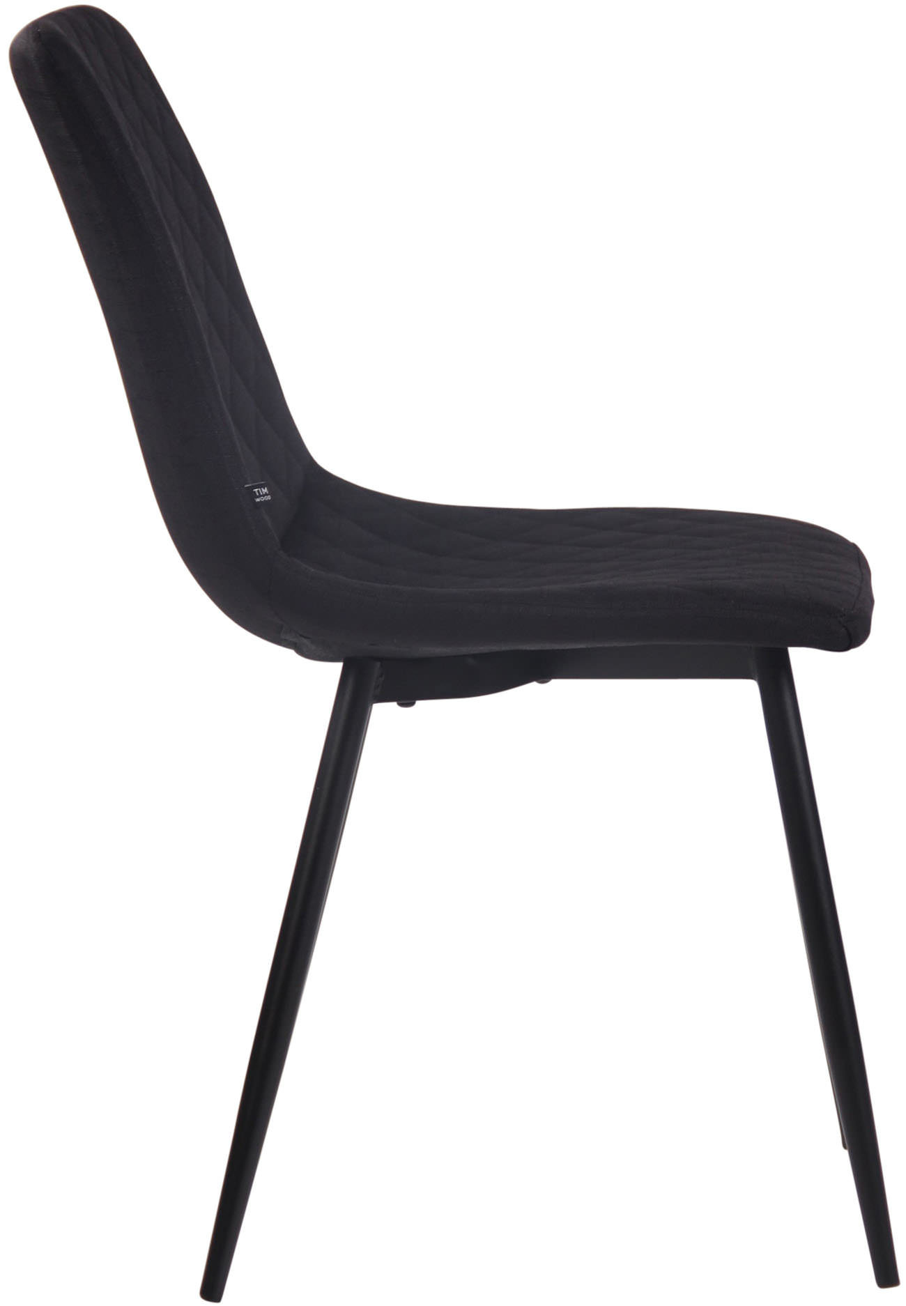 Chaise de salle à manger Telde en tissu avec Piètement en Métal noir mat