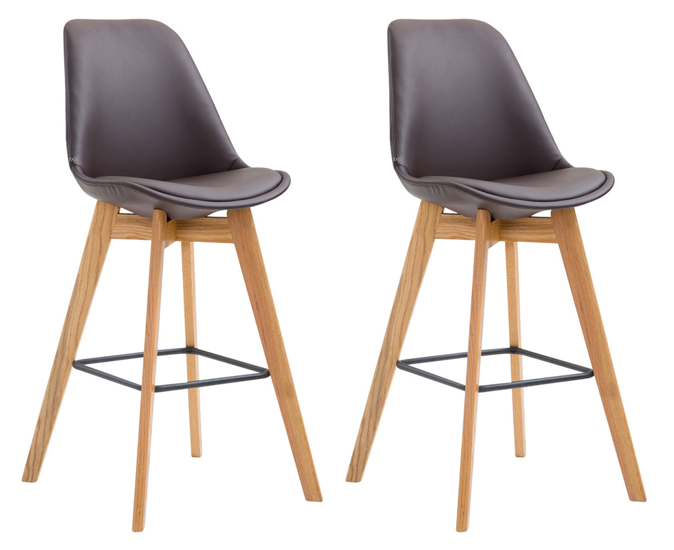 Lot de 2 tabourets de bar Metz en similicuir