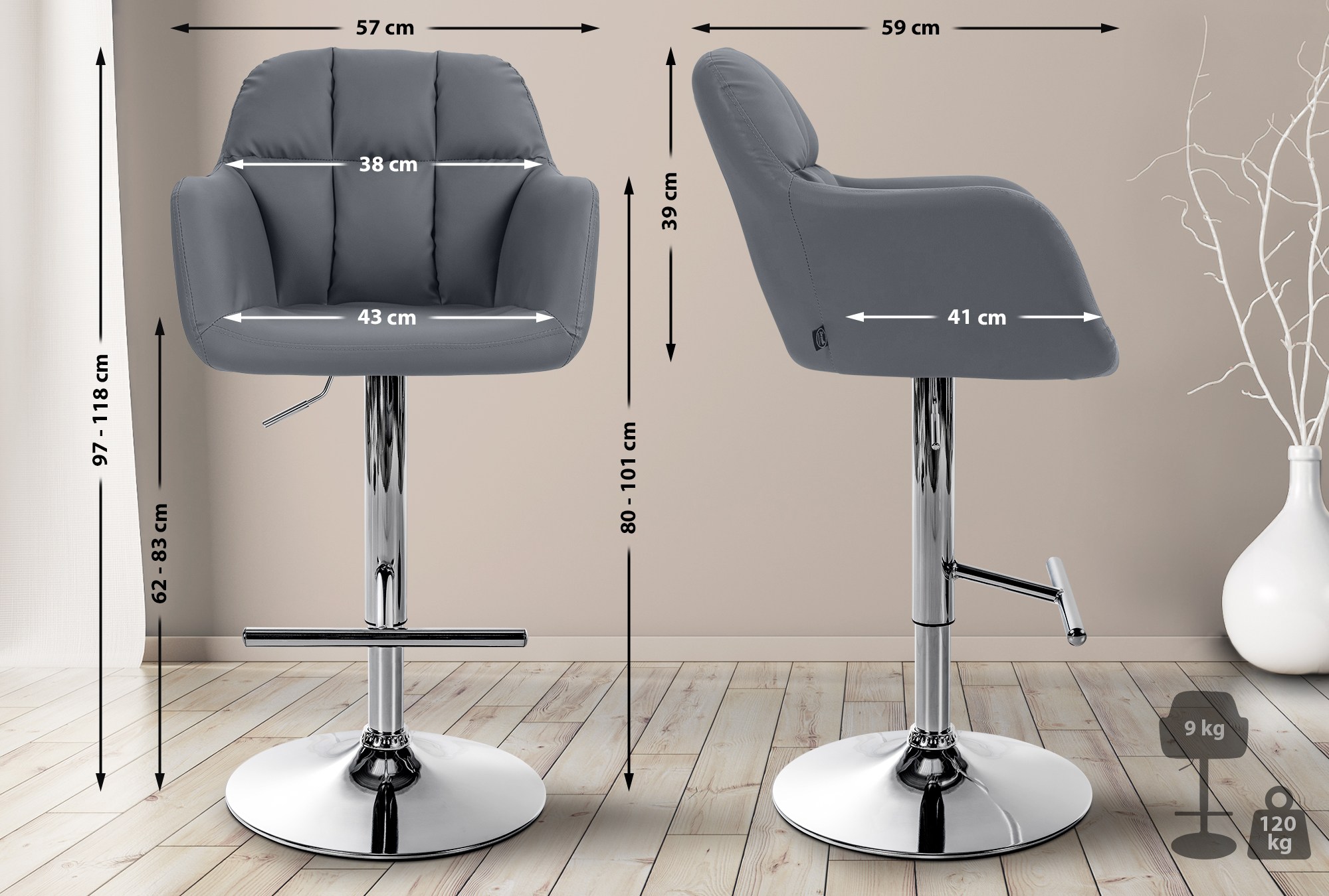 Tabouret de bar Natoma similicuir