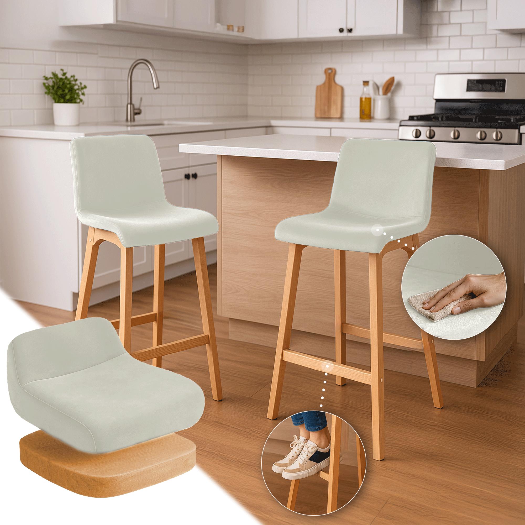 Tabouret de bar Hover velours piètement 4 pieds Natura