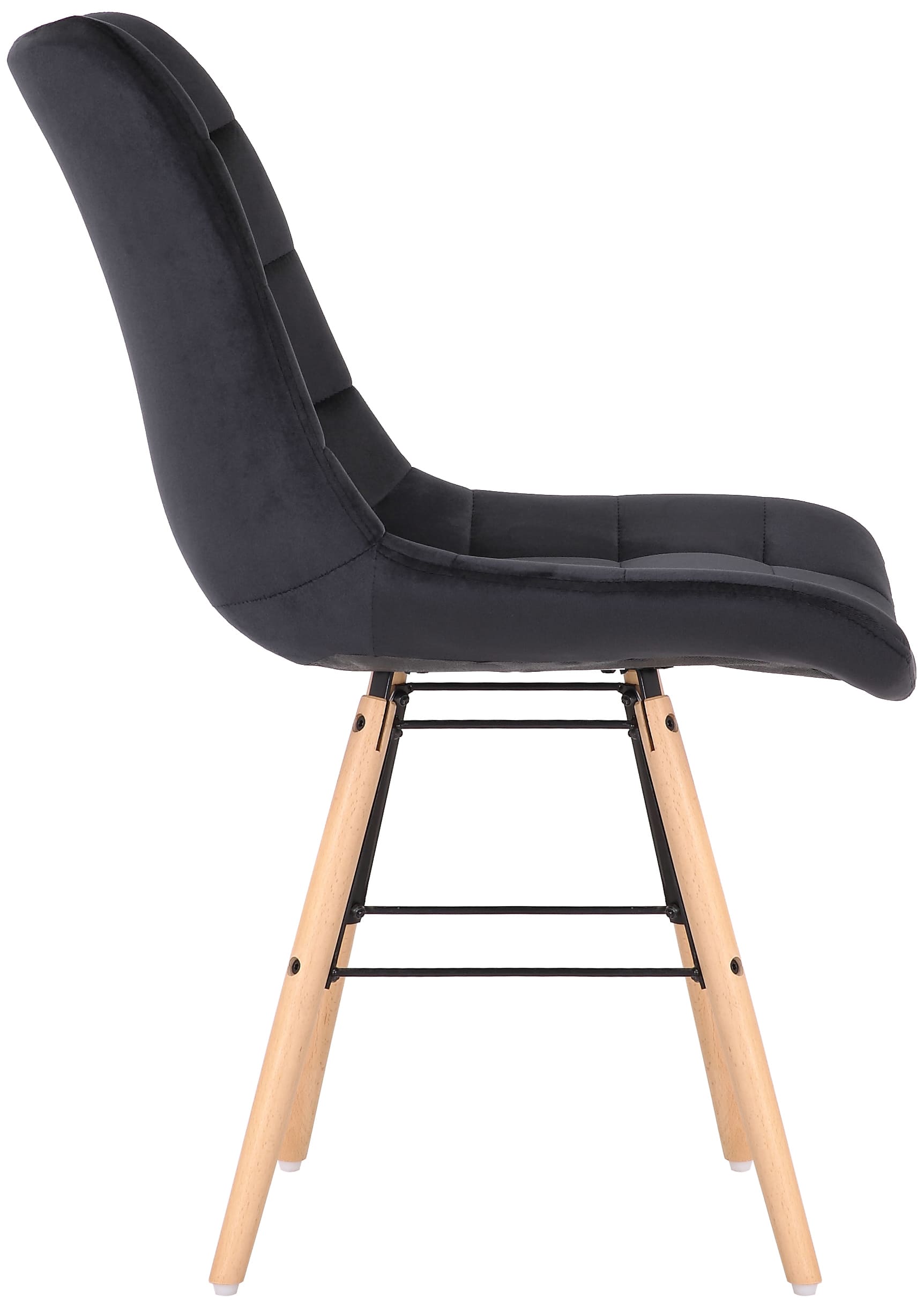 Chaise de salle à manger Leni en velours avec pieds en Bois