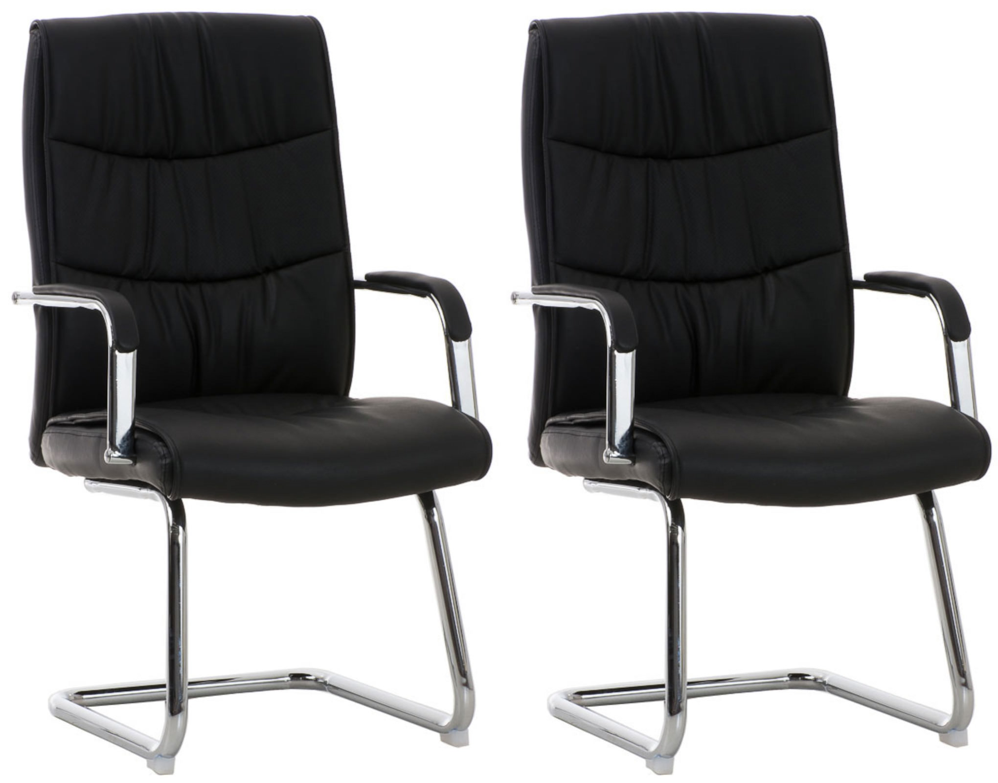 Lot de 2 Chaises Cantilever Caro en Similicuir avec accoudoirs