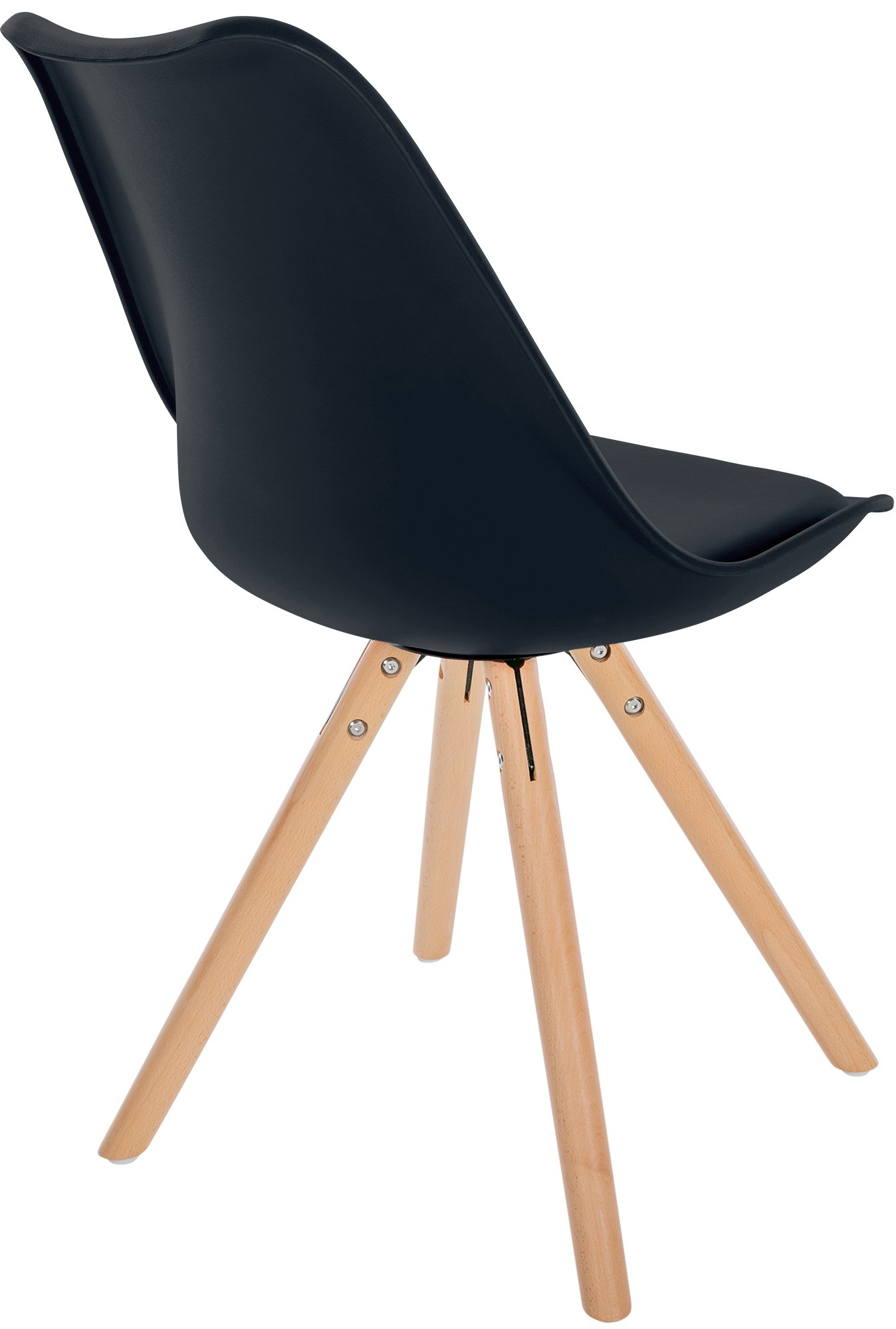 Chaise de salle à manger Sofia en plastique et Similicuir Pieds en bois