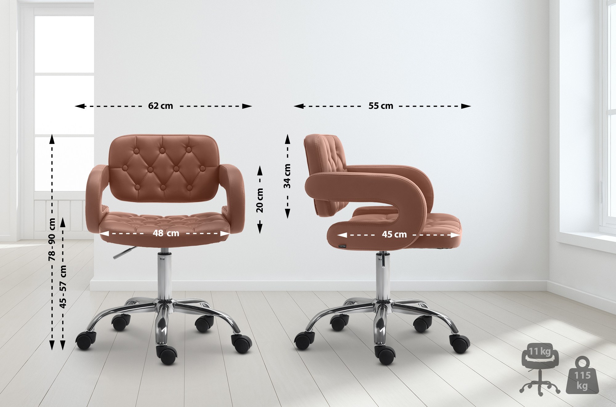 Chaise de travail Dublin en Similicuir
