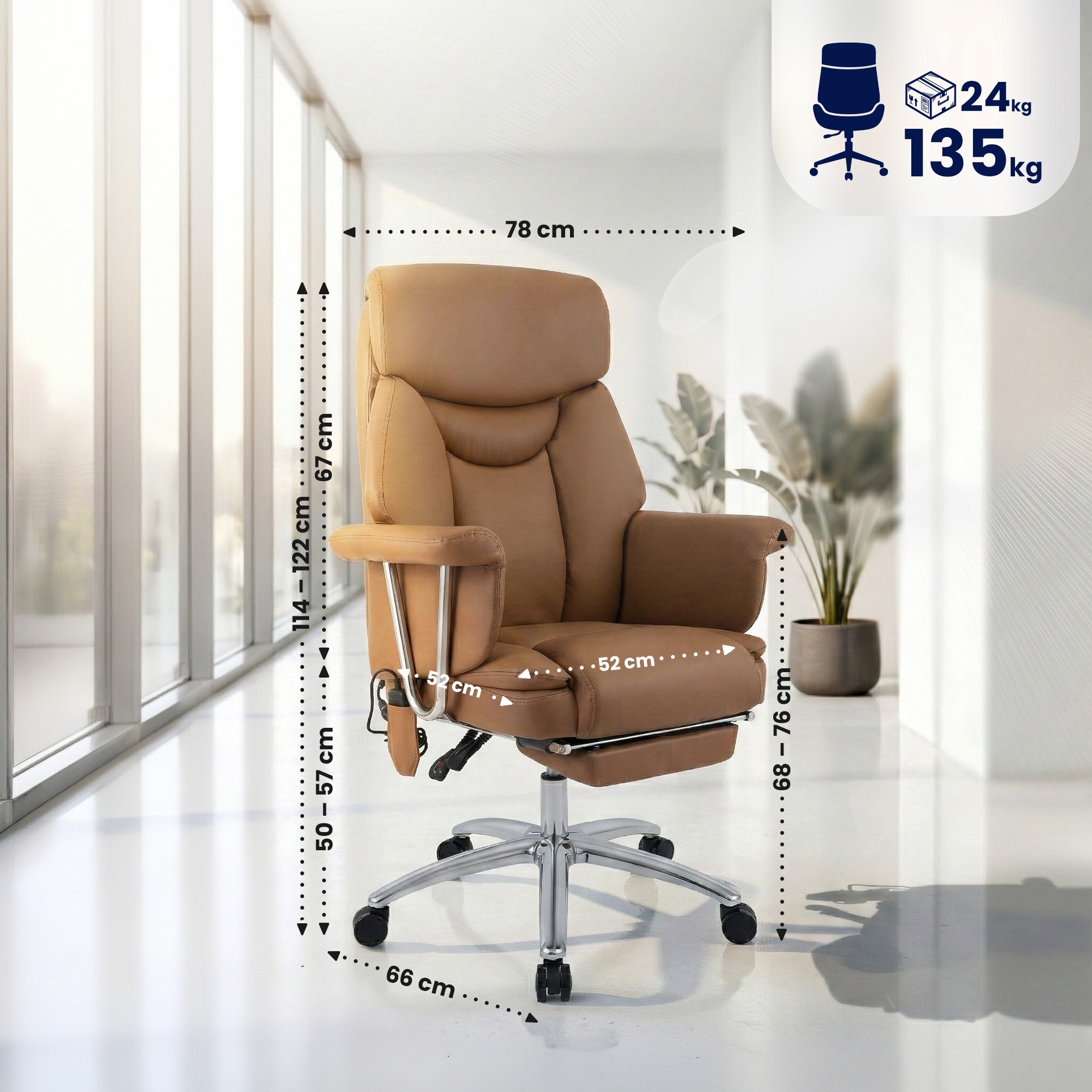 Chaise de bureau Dahra avec fonction massage