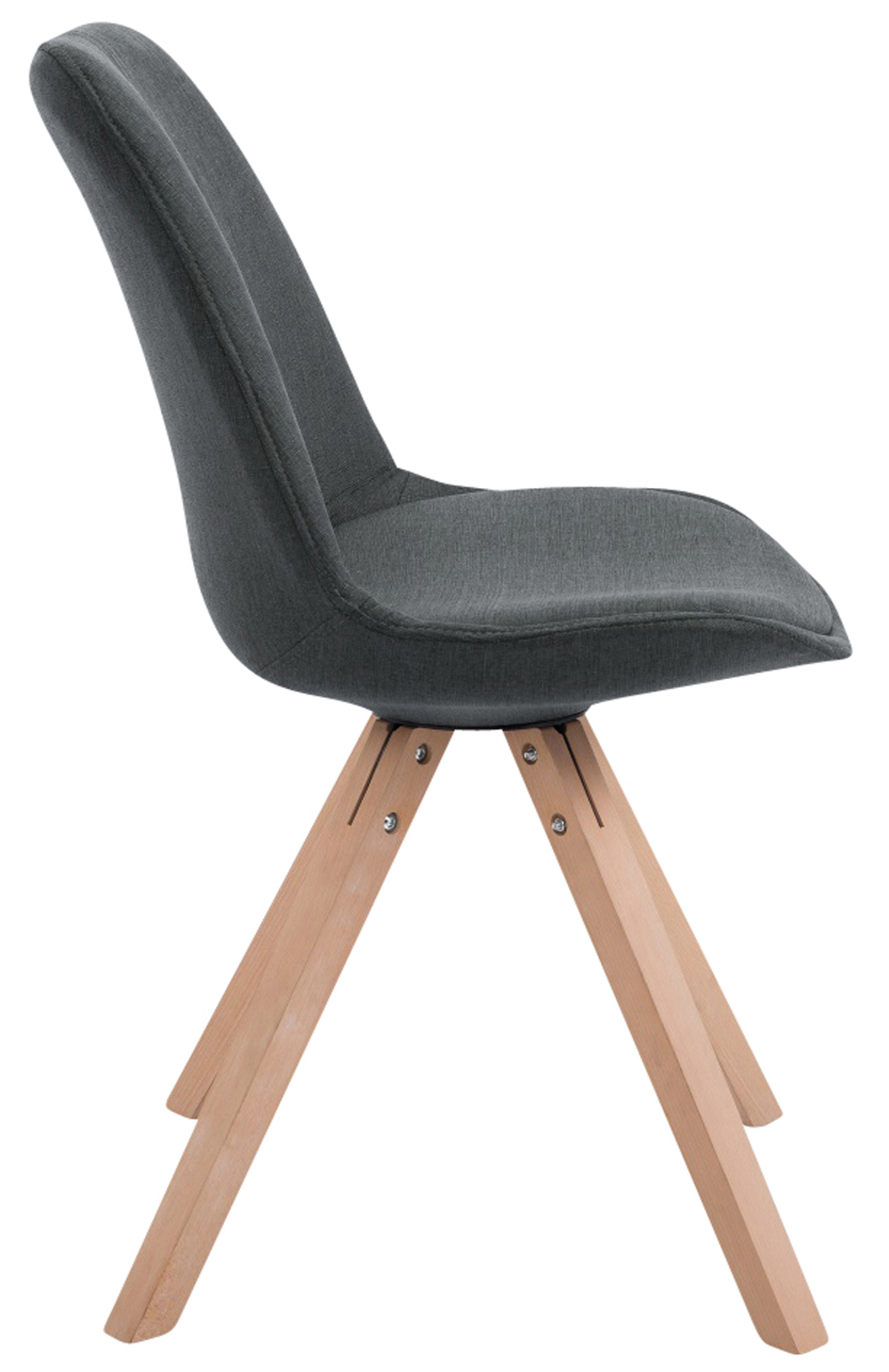 Lot de 4 Chaises de salle à manger Toulouse Tissu Pieds carrés bois