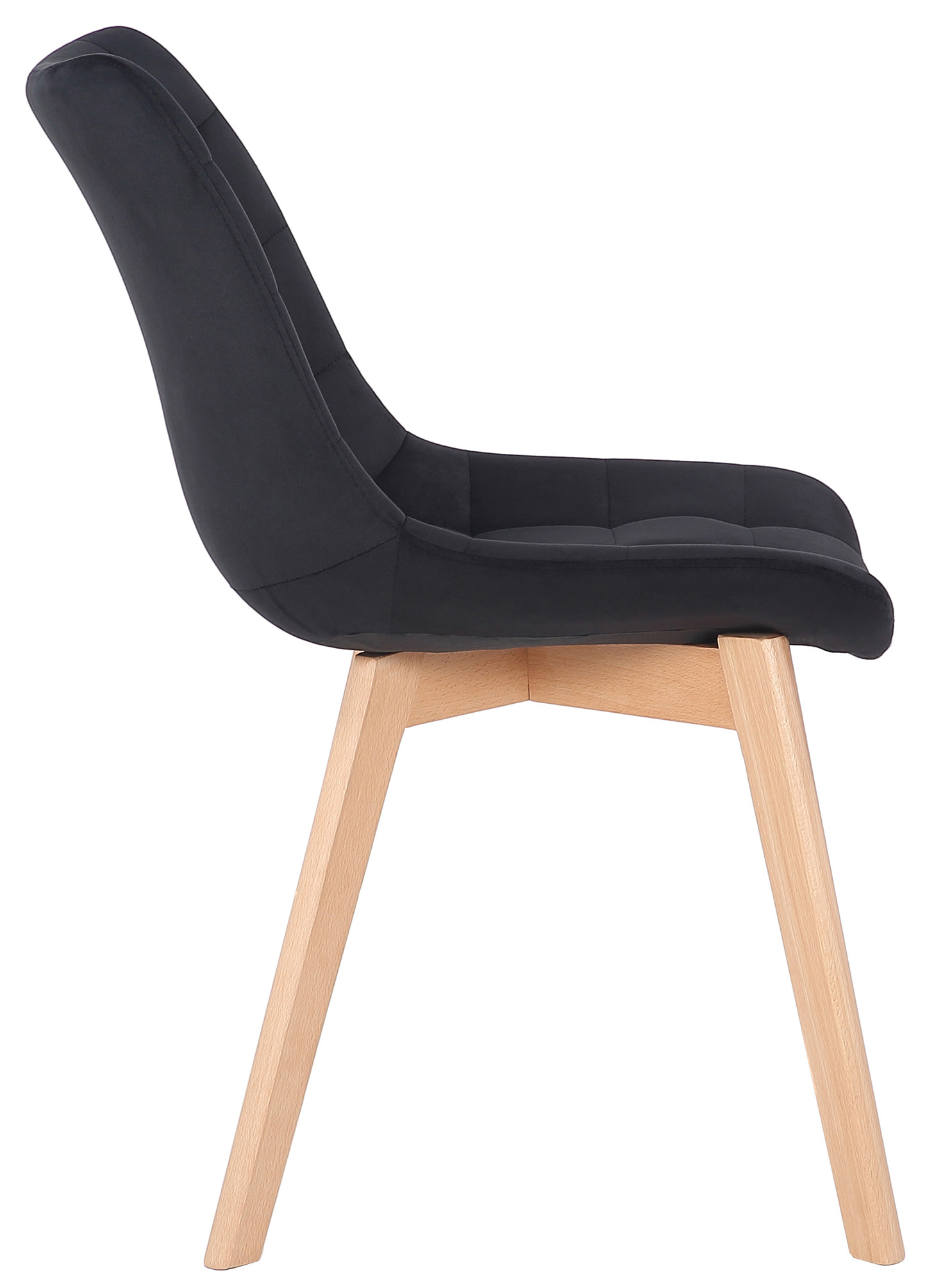 Chaise de salle à manger Passaic en velours avec pieds en Bois de hêtre