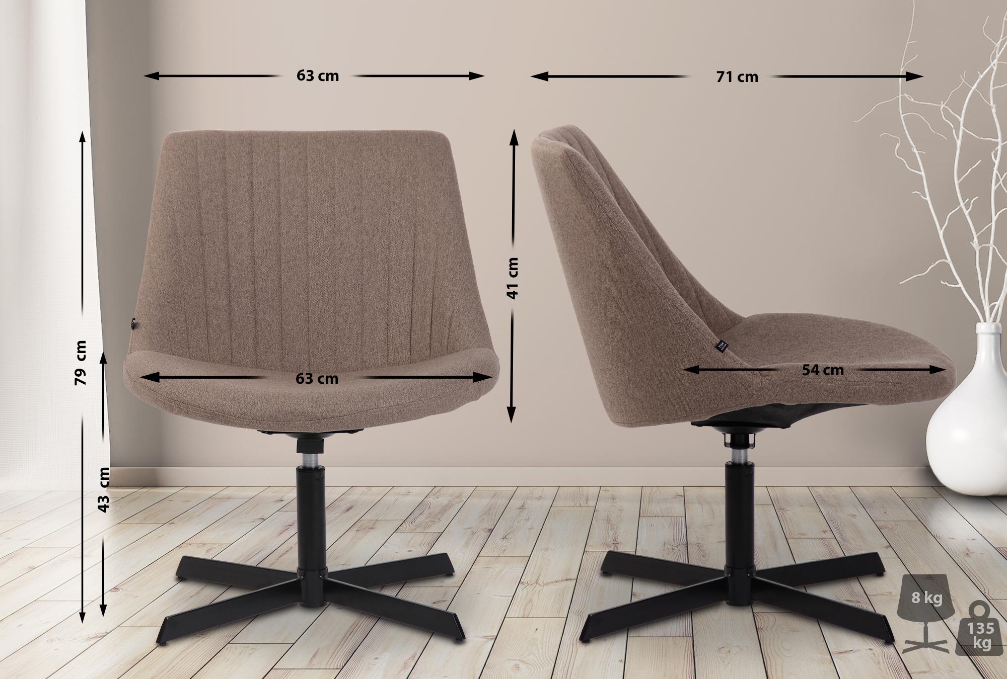 Chaise lounge Granby en Tissu avec Pied en métal