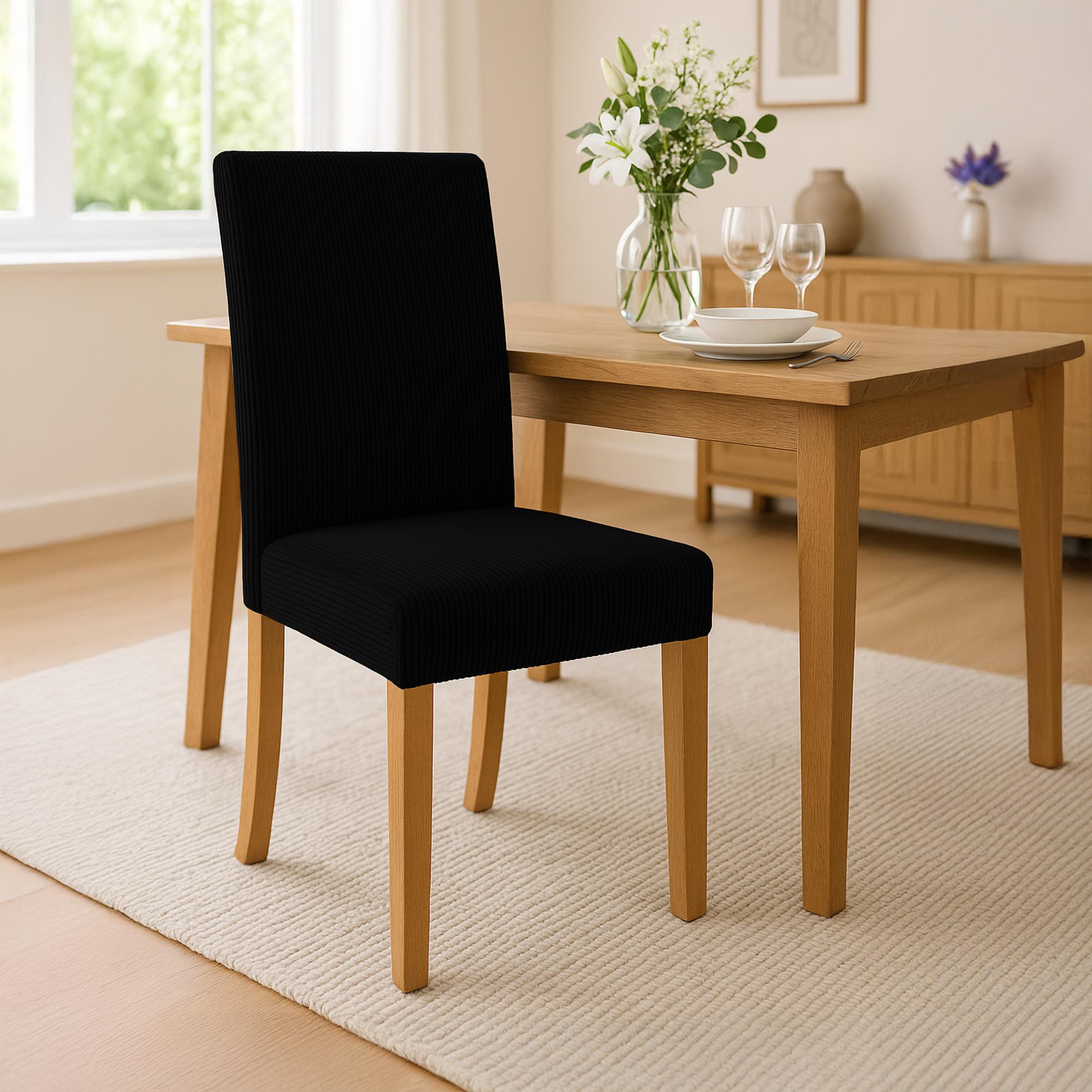 Chaise de salle à manger Ina velours côtelé