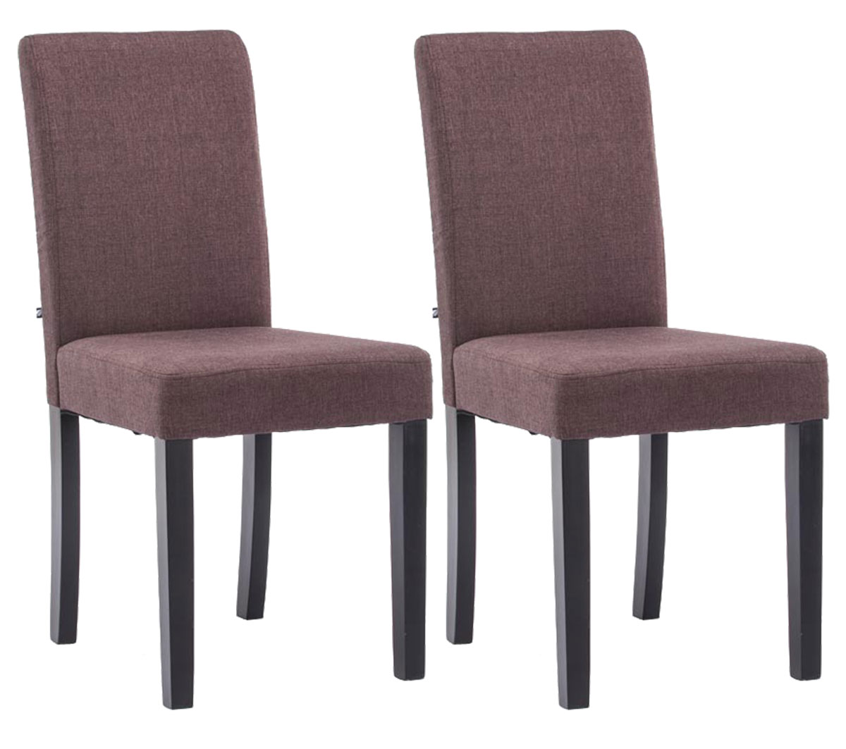 Lot de 2 Chaises de salle à manger Ina Tissu avec pieds en Bois