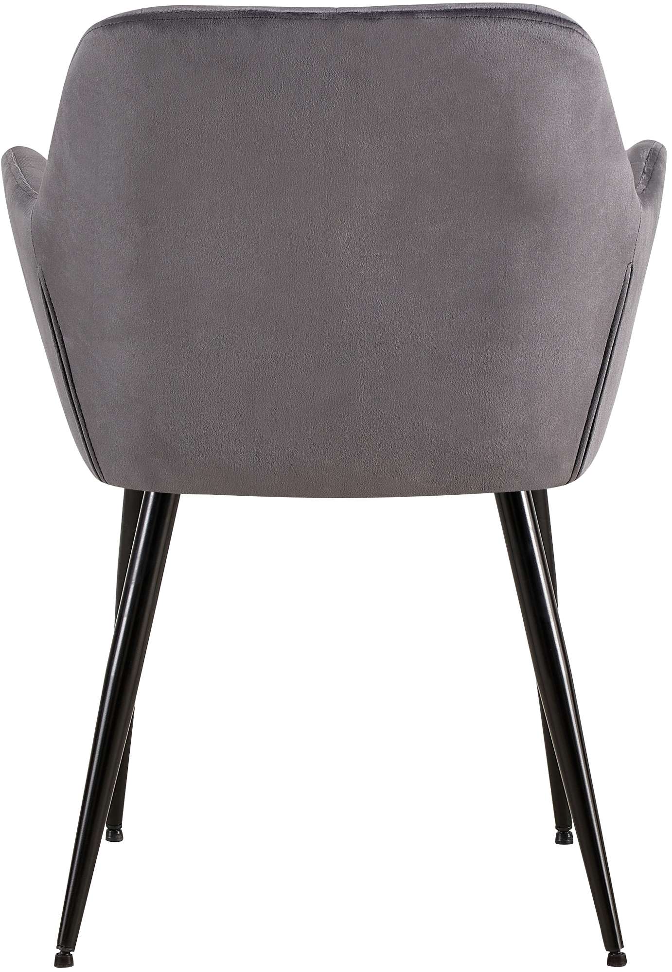 Chaise de salle à manger Emia en Velours avec Piètement en Métal noir