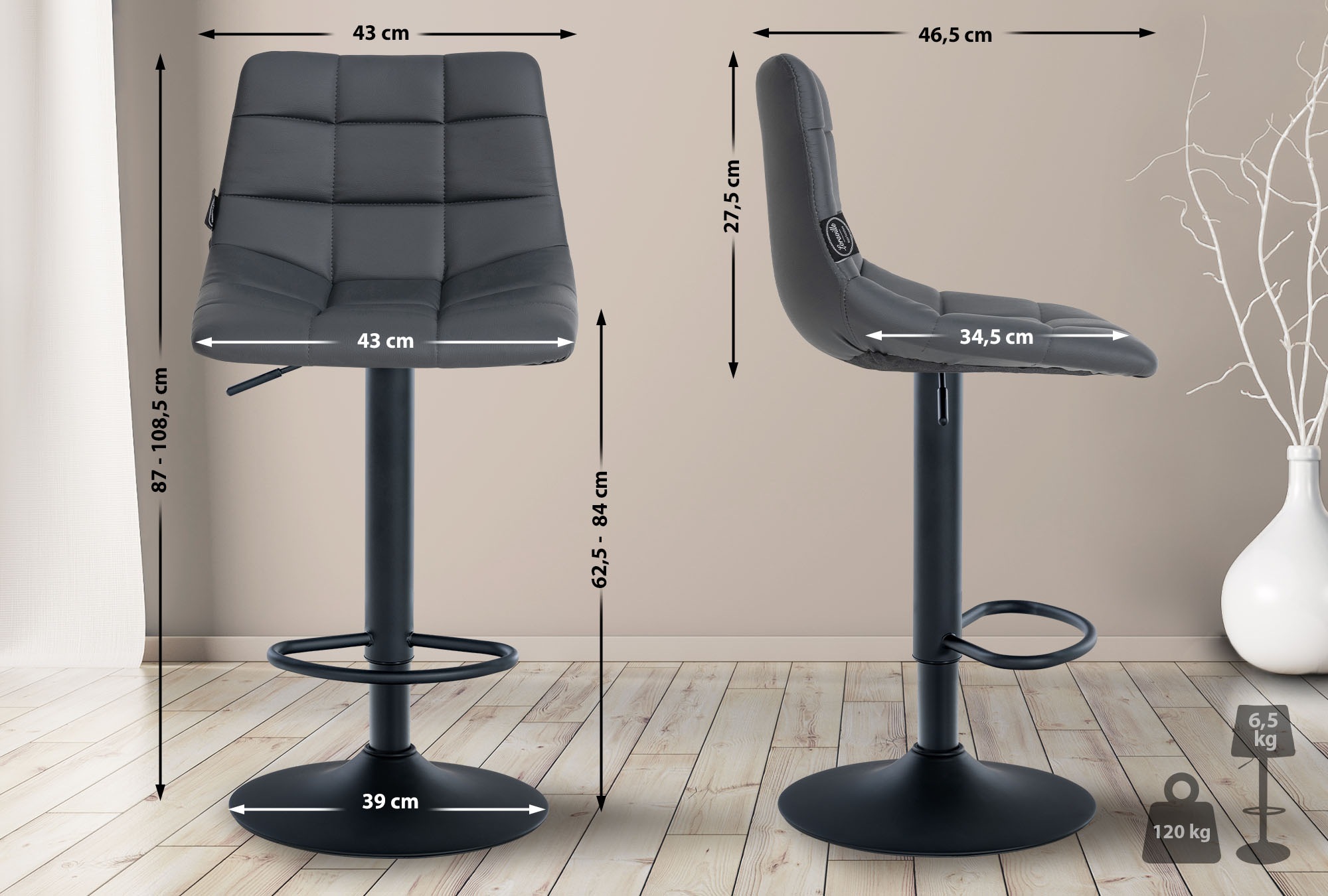 Tabouret de bar Jerry similicuir