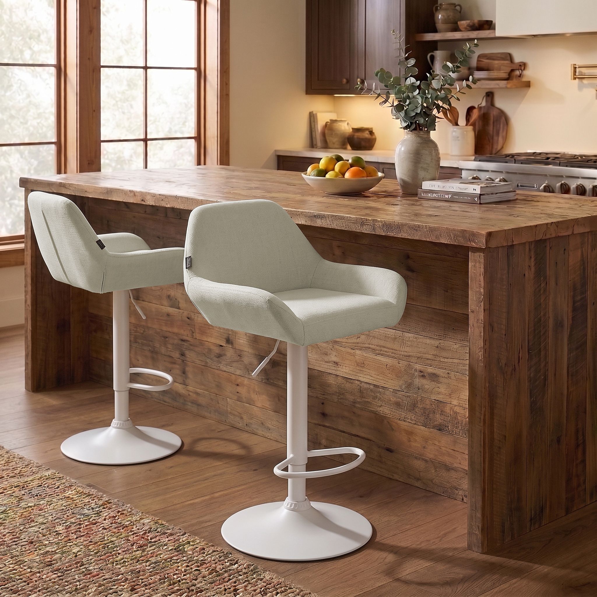 Lot de 2 tabourets de bar Braga en tissu