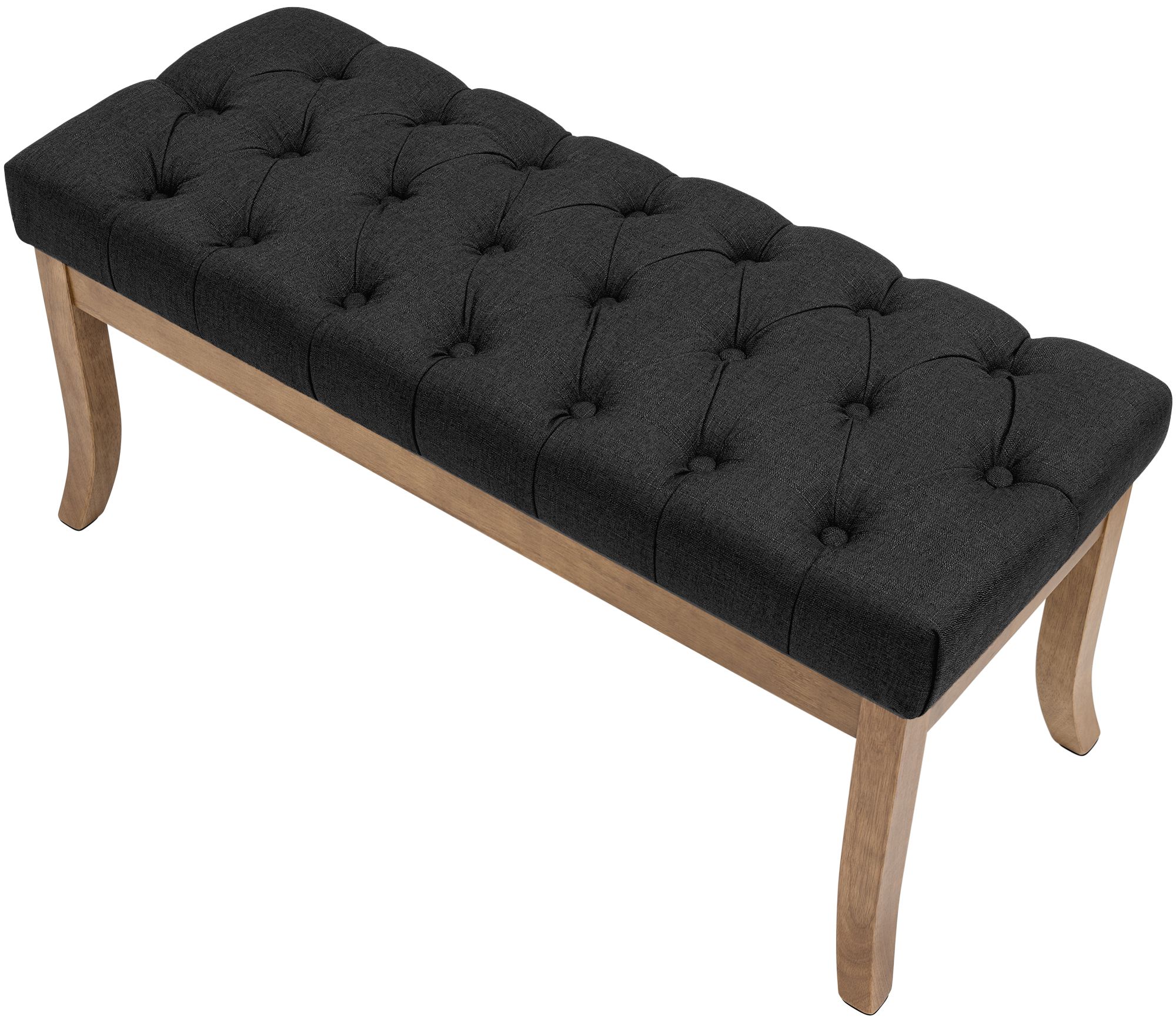 Banc Ramses tissu pieds antique clair