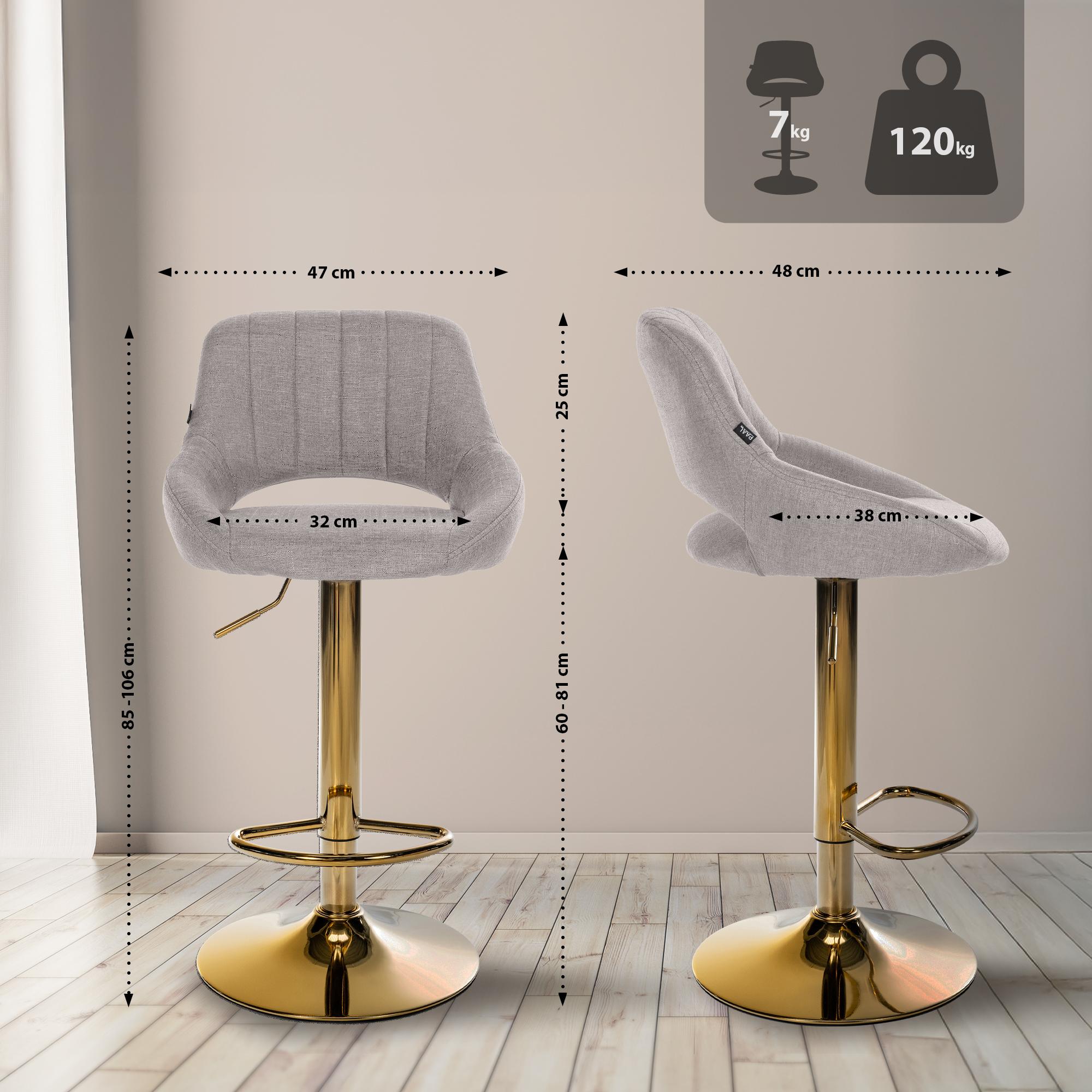 Lot de 2 tabourets de bar Milet en tissu