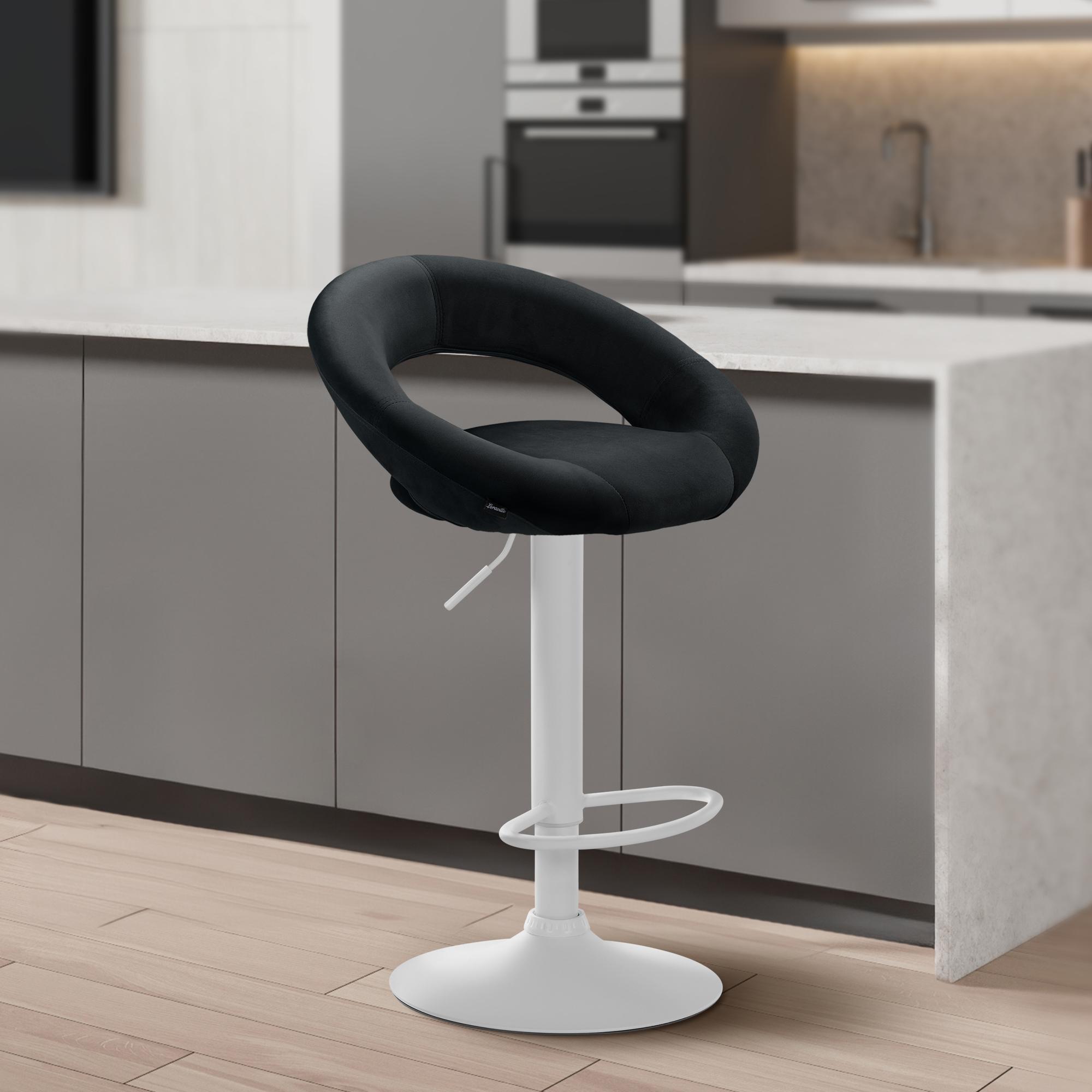 Tabouret de bar Olinda velours