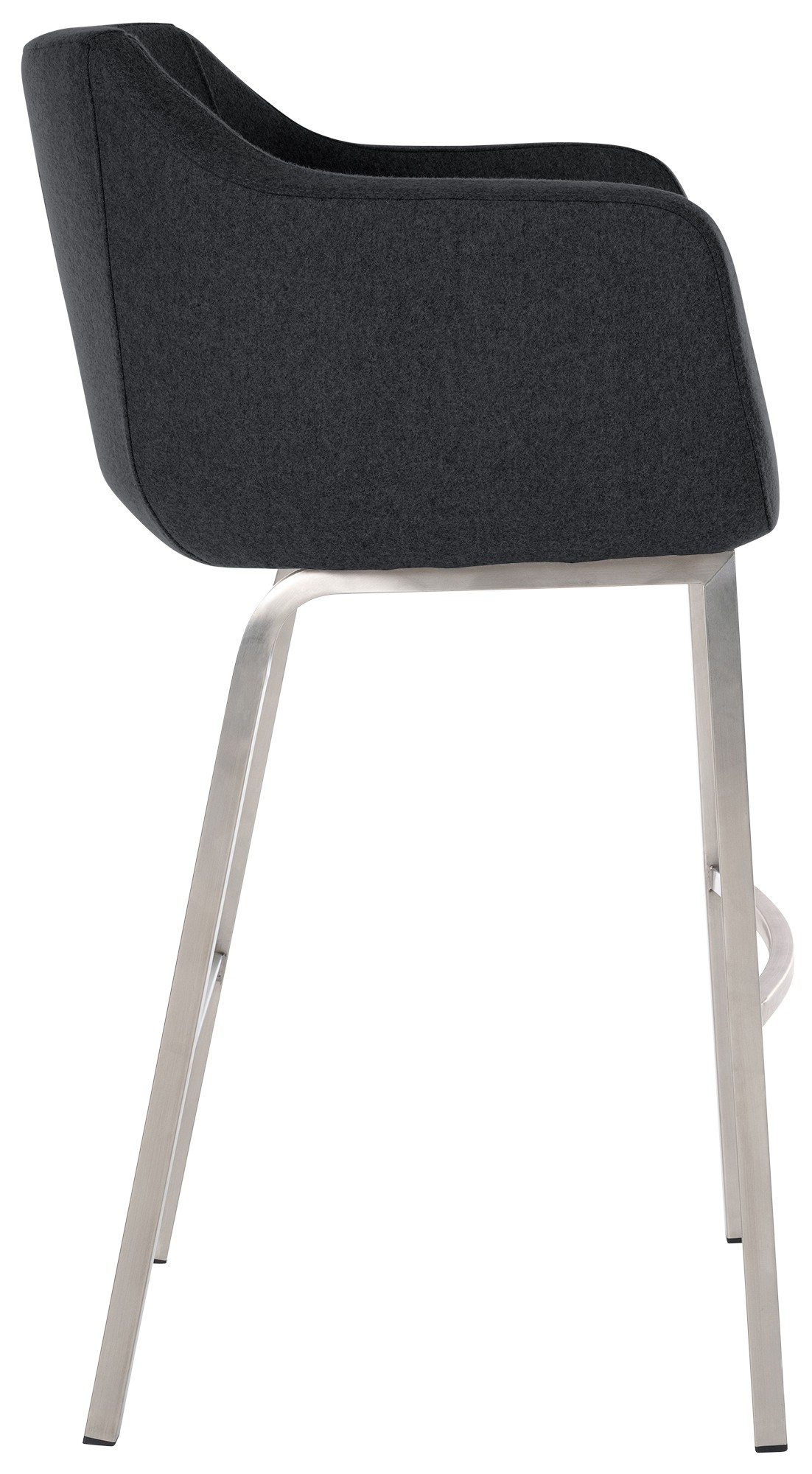 Tabouret de bar Monea feutre avec piètement à quatre pieds