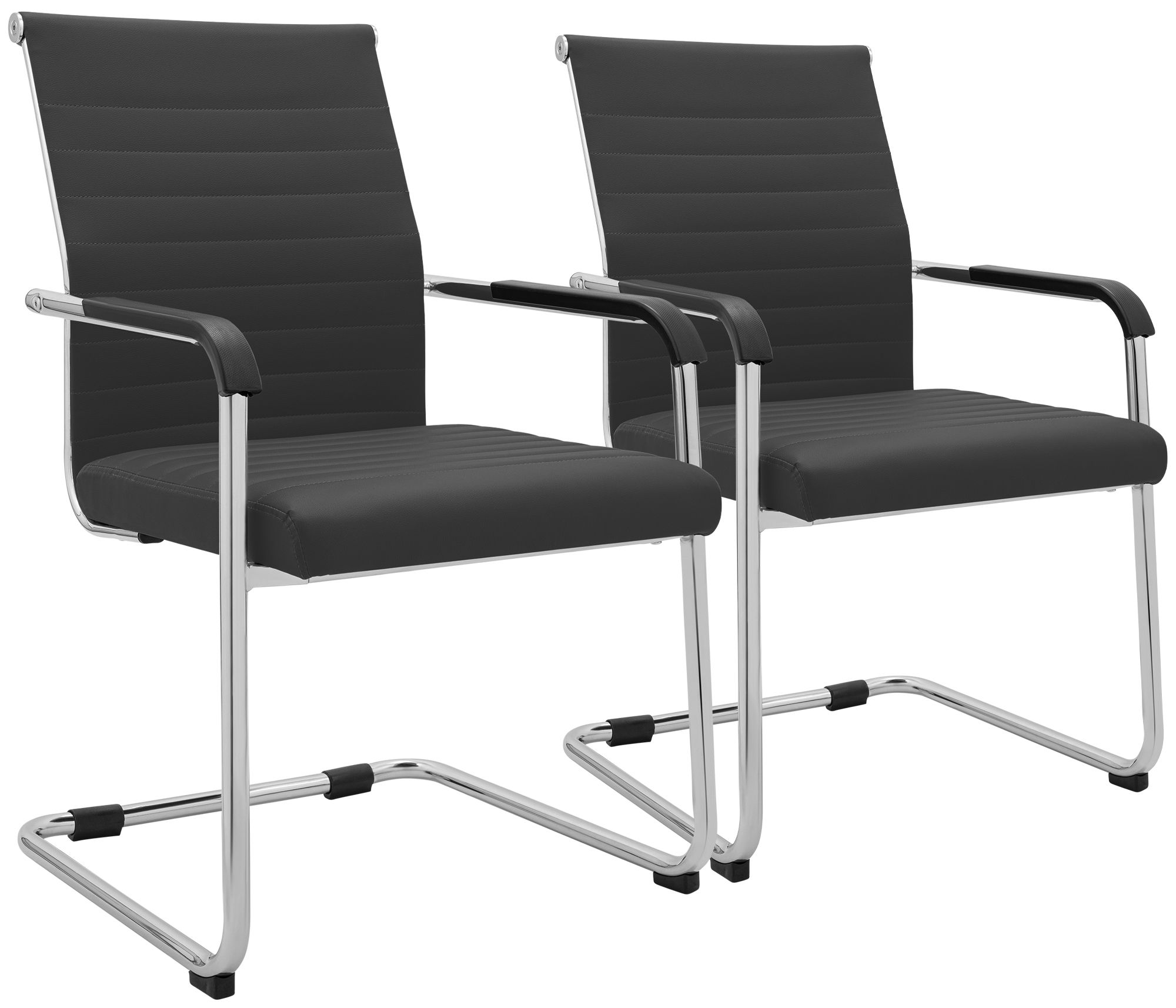 Lot de 2 chaises cantilever Hakon, aspect cuir