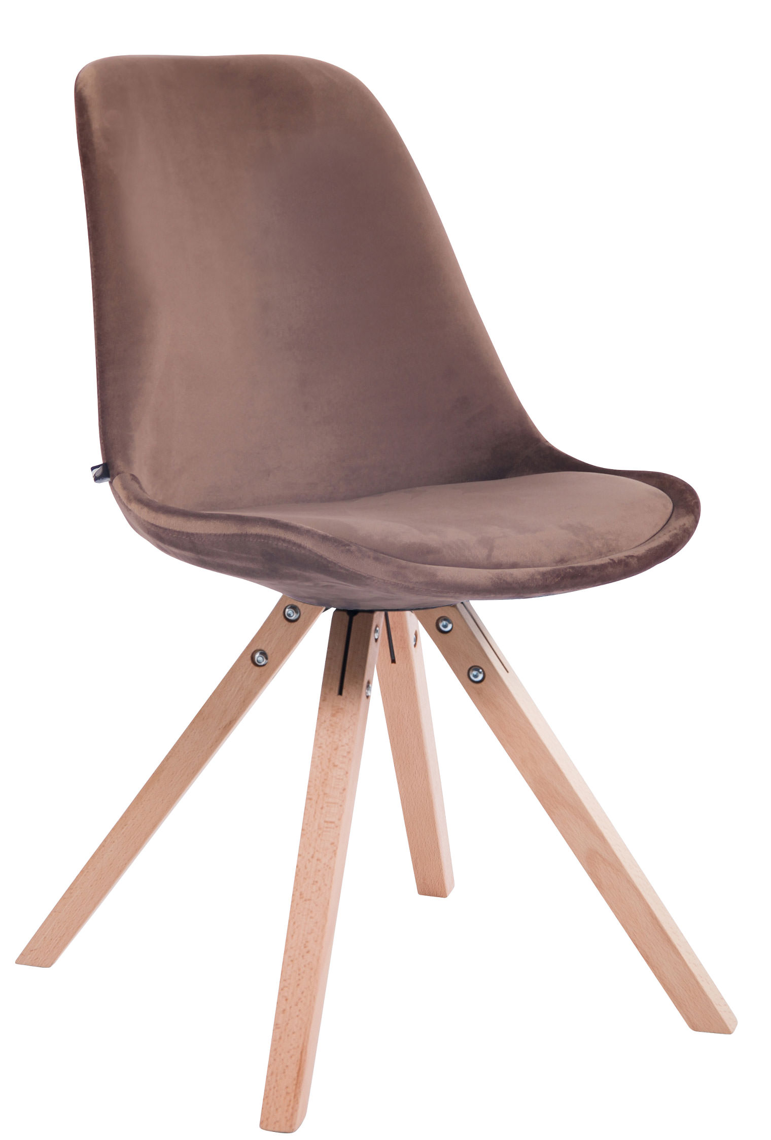 Chaise de salle à manger Toulouse en velours Pieds carrés