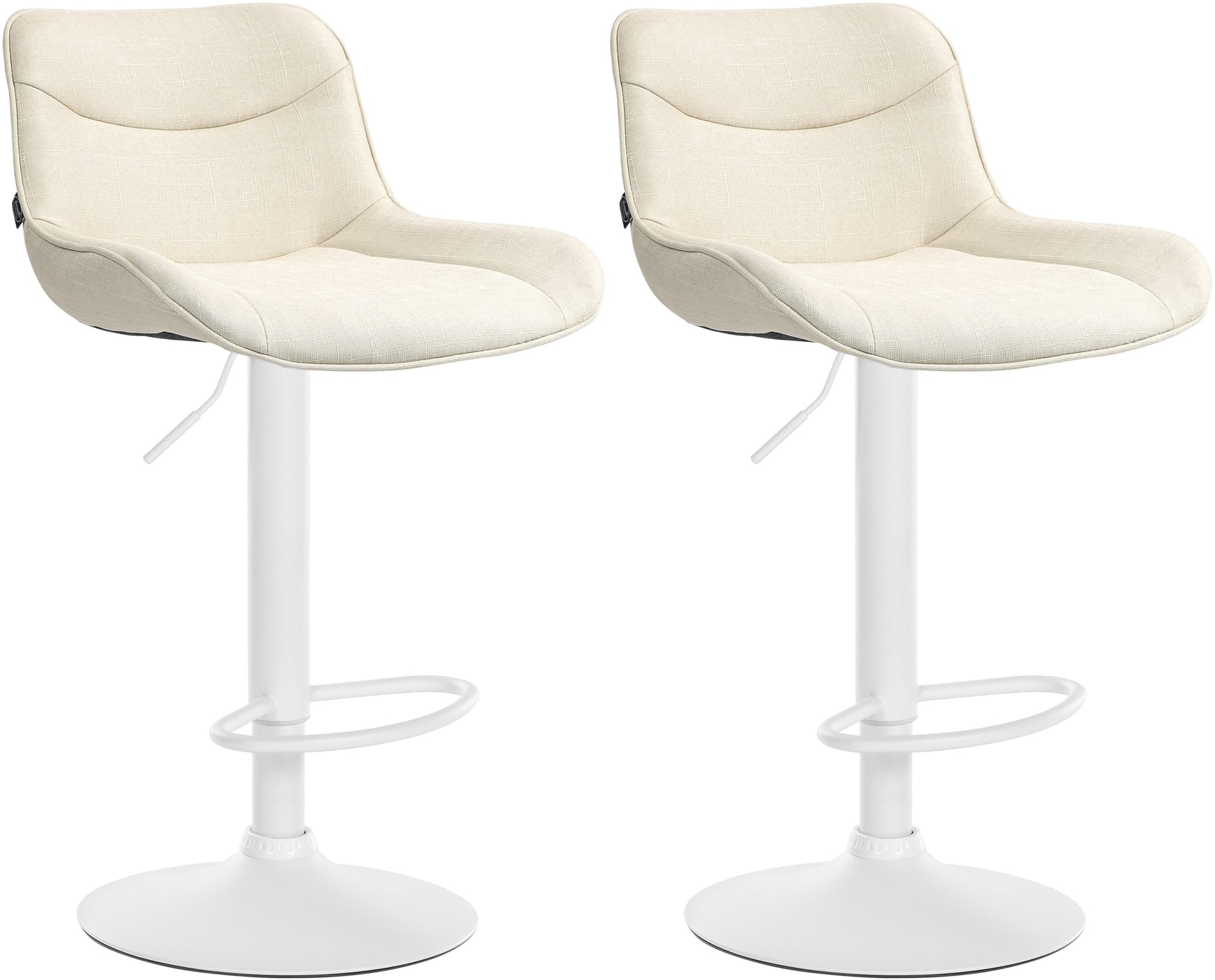 Lot de 2 tabourets de bar Vonore tissu