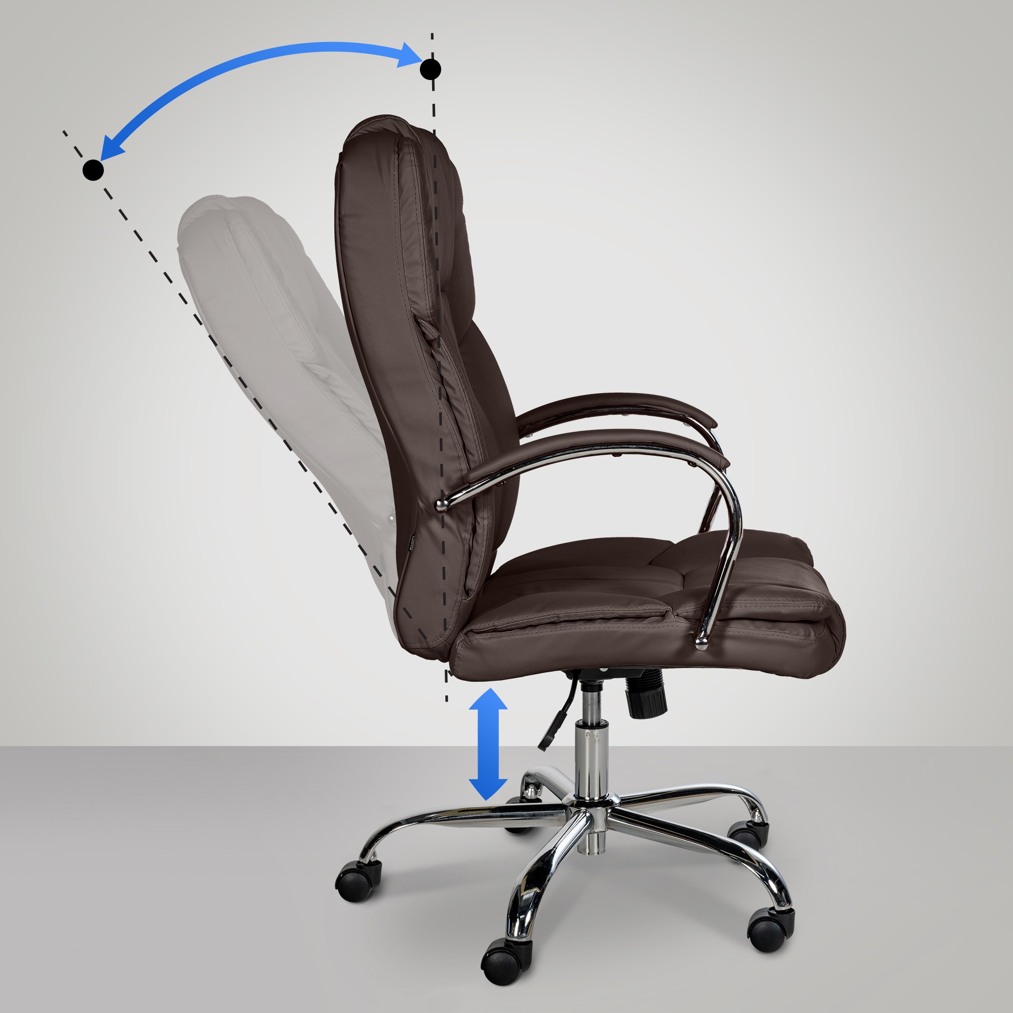 Fauteuil de bureau XXL Xanthos en Similicuir avec une  capacité de charge de 210 kg