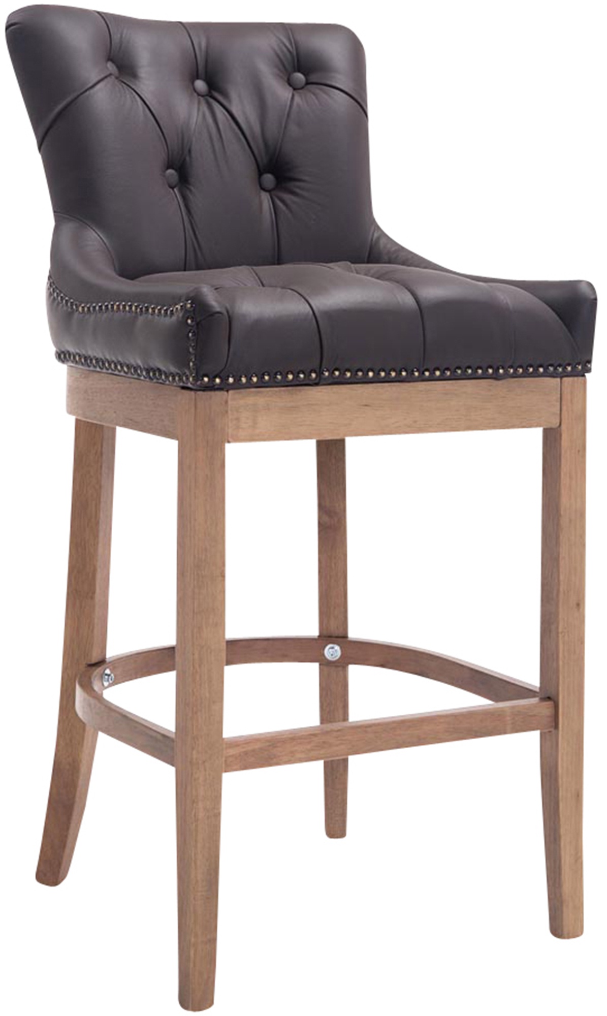 Tabouret de bar Lakewood antique-clair cuir véritable