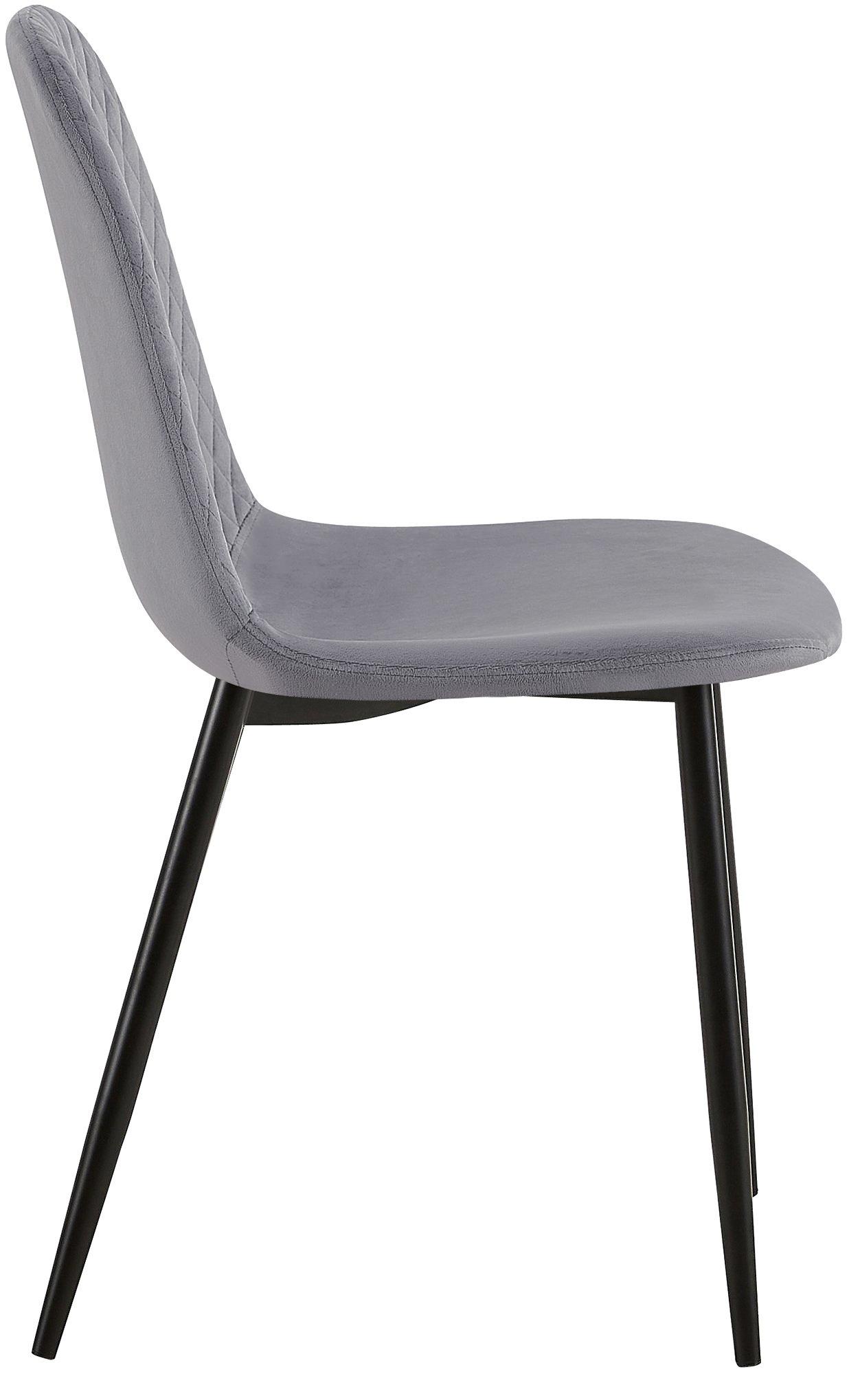 Lot de 4 Chaises de salle à manger Giverny avec Piètement en métal noir