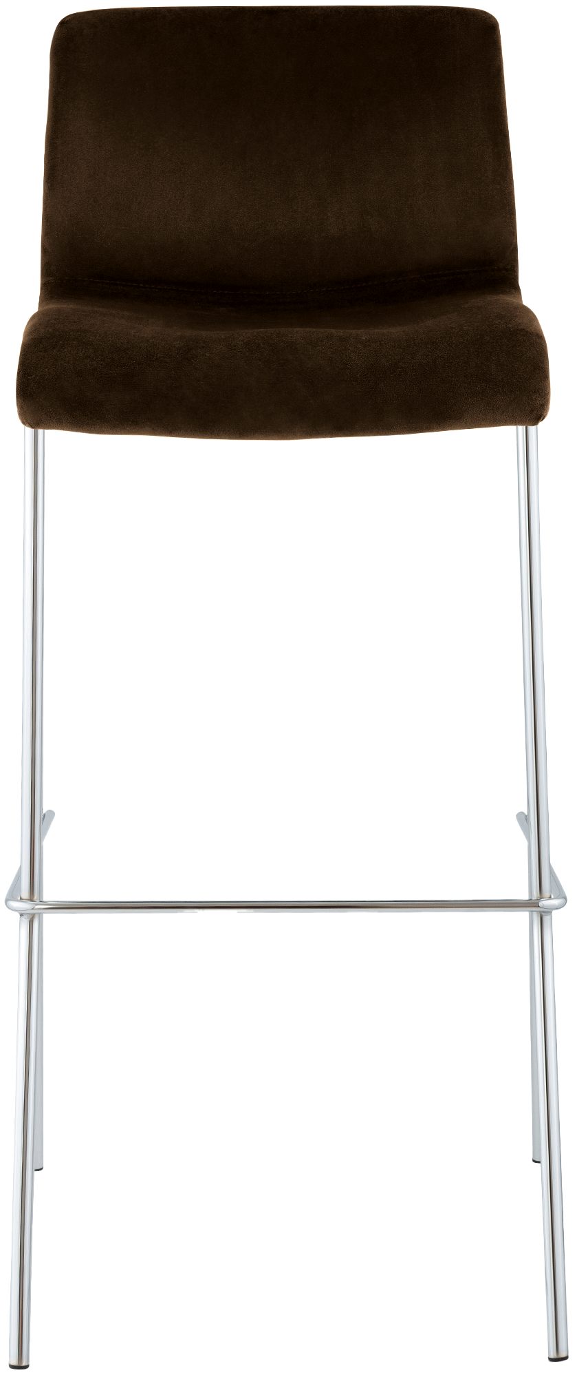 Tabouret de bar Hover velours structure à quatre pieds chromée
