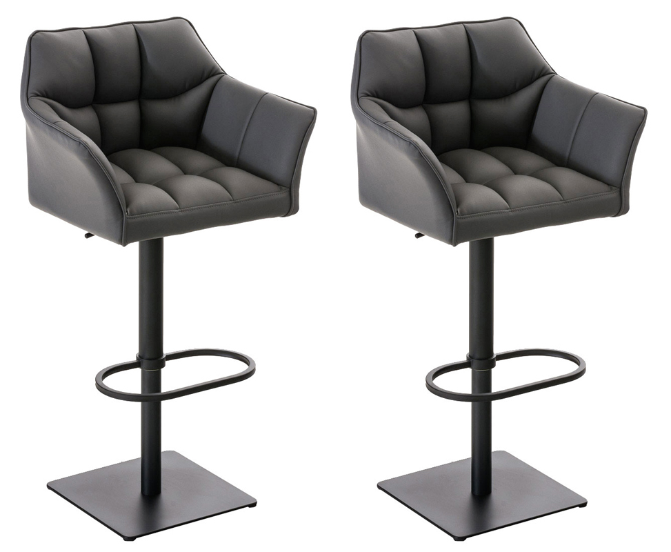 Lot de 2 tabourets de bar Damaso en similicuir