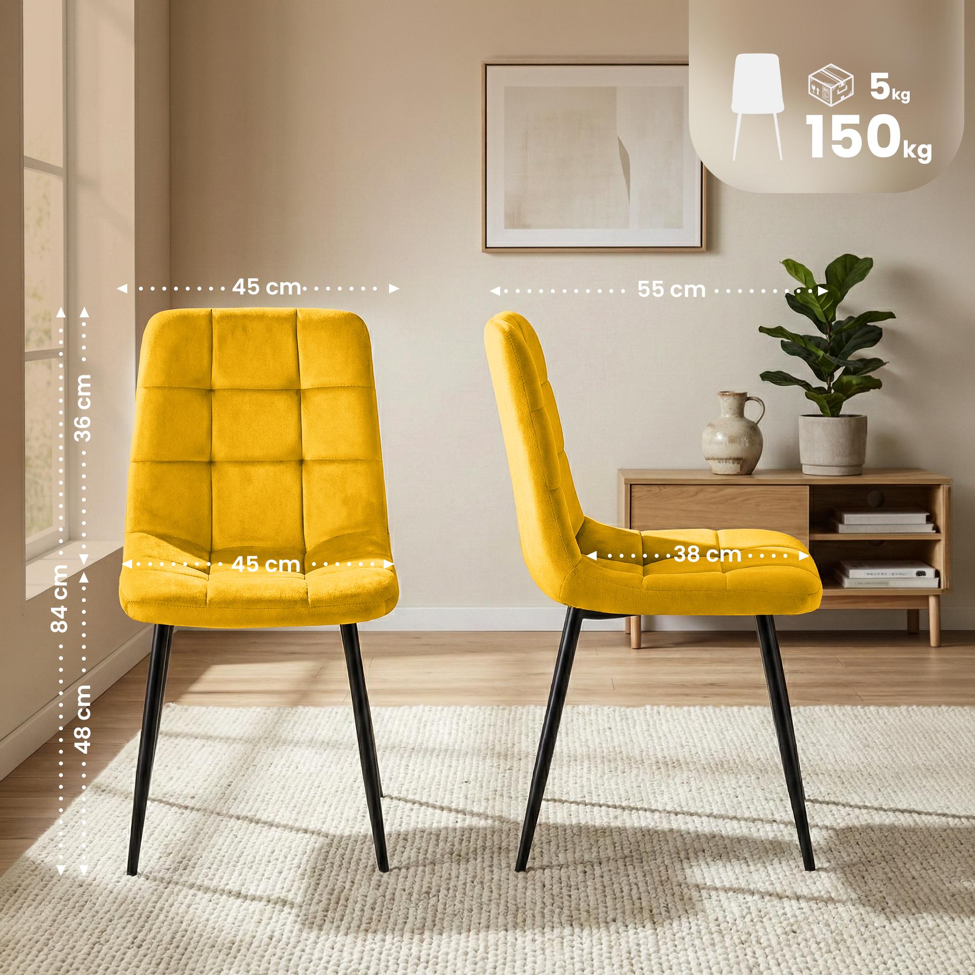 Chaise de salle a manger Antibes en velours